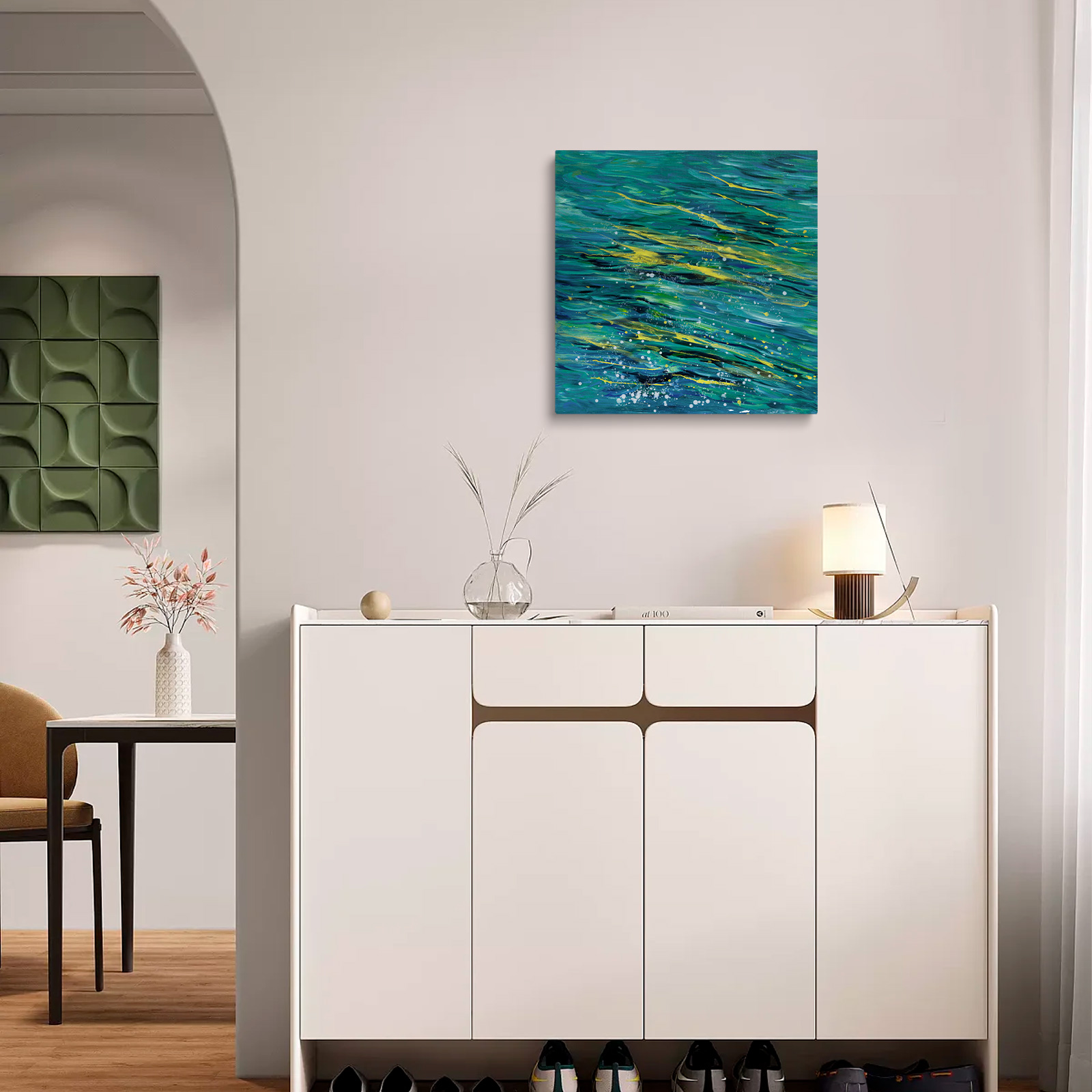 Peaceful Sea with Sunlight Abstract Wall Art On Canvas Print - Lava Odoro-LAVA ODORO