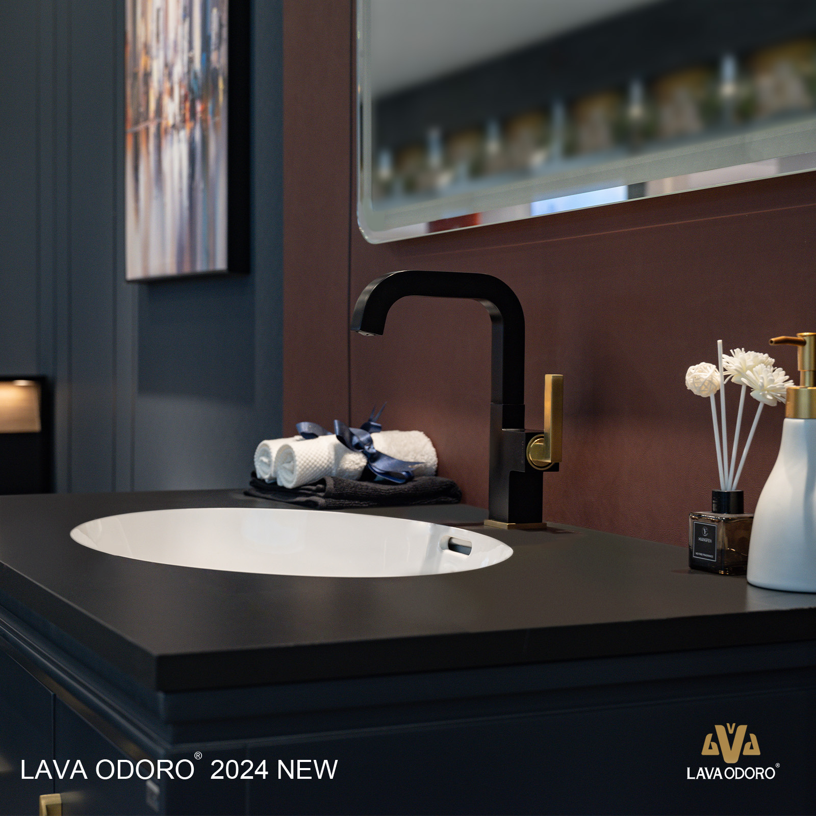 Brass Single Handle Bathroom Faucet with 360° Swivel Spout BF204 - Lava Odoro-LAVA ODORO