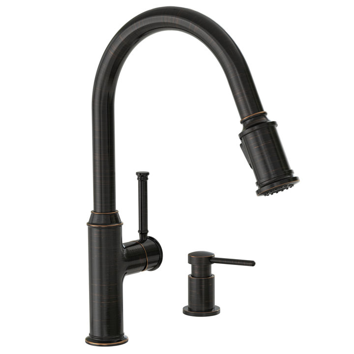 Kitchen Faucet with Soap Dispenser, Oil Rubbed Bronze, Lava Odoro