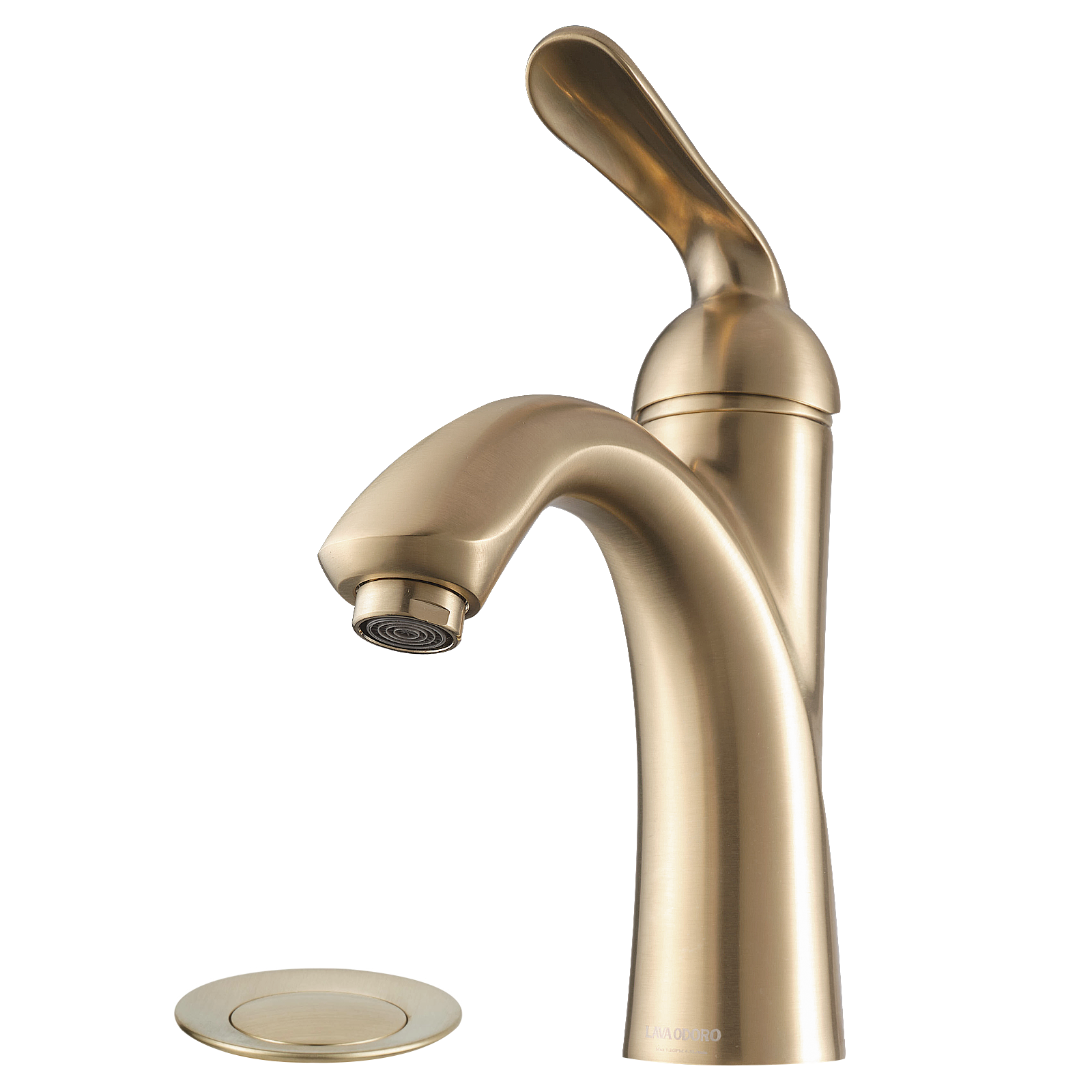 Single Hole Bathroom Faucet with Drain Assembly and Deck Plate, BF290 | Lava Odoro-LAVA ODORO