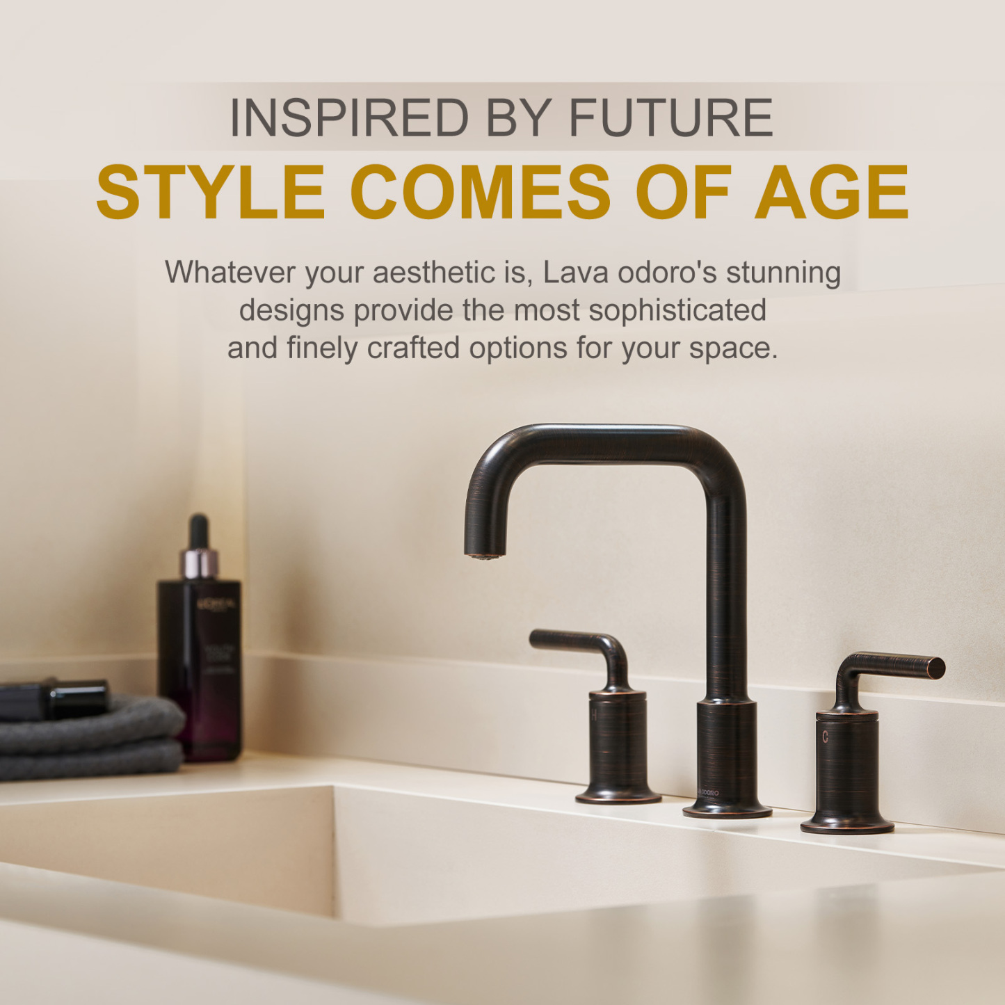 3 Hole Bathroom Faucet with Drain Assembly, Oil Rubbed Bronze, BF503, Lava Odoro