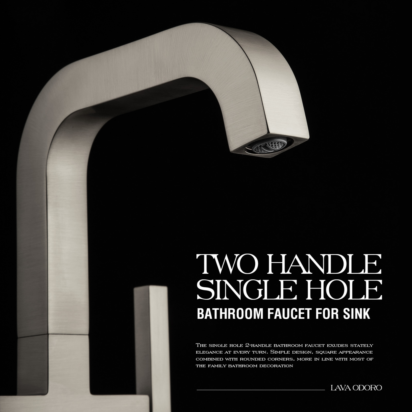Bathroom Faucet Single Hole Two Handle Bathroom Sink Faucet High Arc Swivel BF705 I Lava Odoro -LAVA ODORO