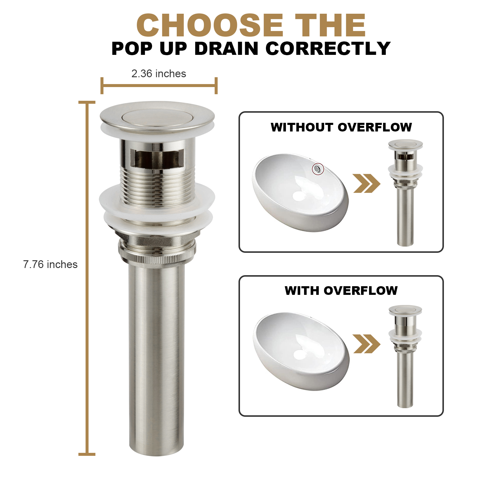 Bathroom Sink Drain with Overflow - Lava Odoro-LAVA ODORO