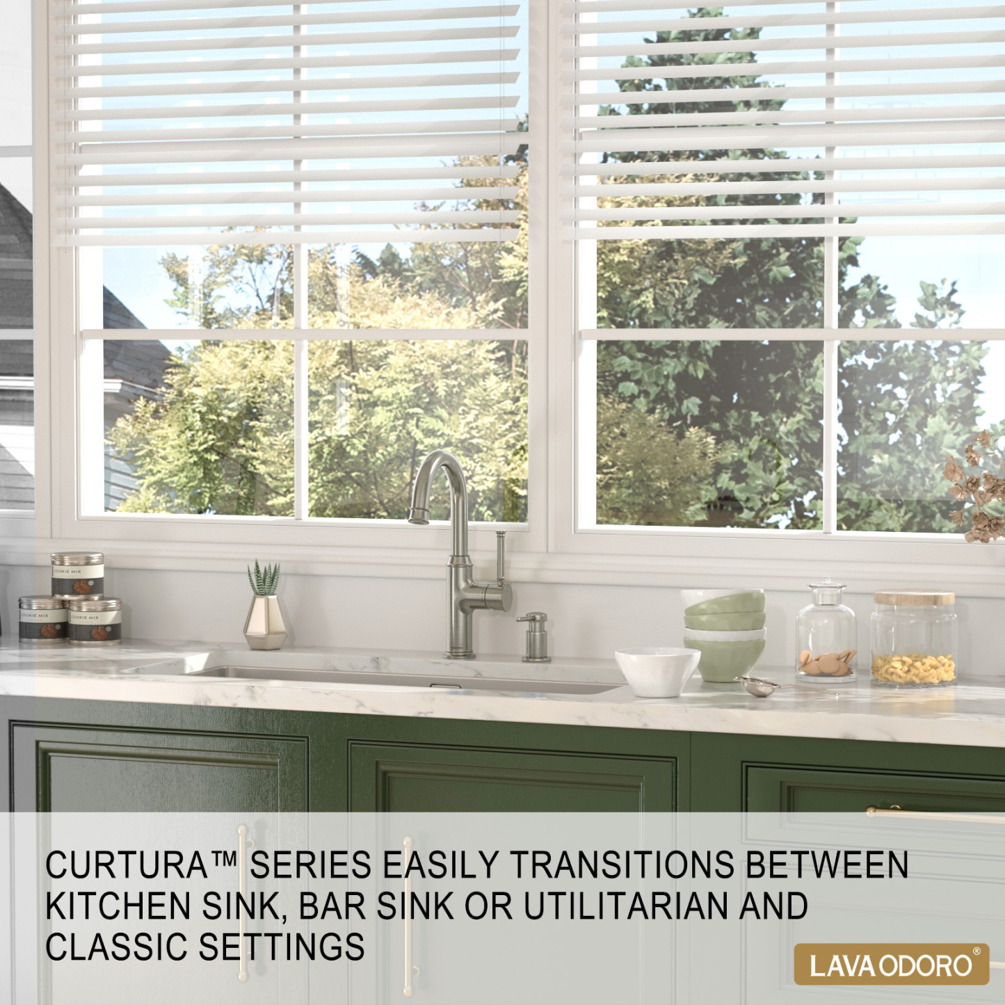Kitchen Bar Faucet, Brushed Nickel, KBF201, Lava Odoro