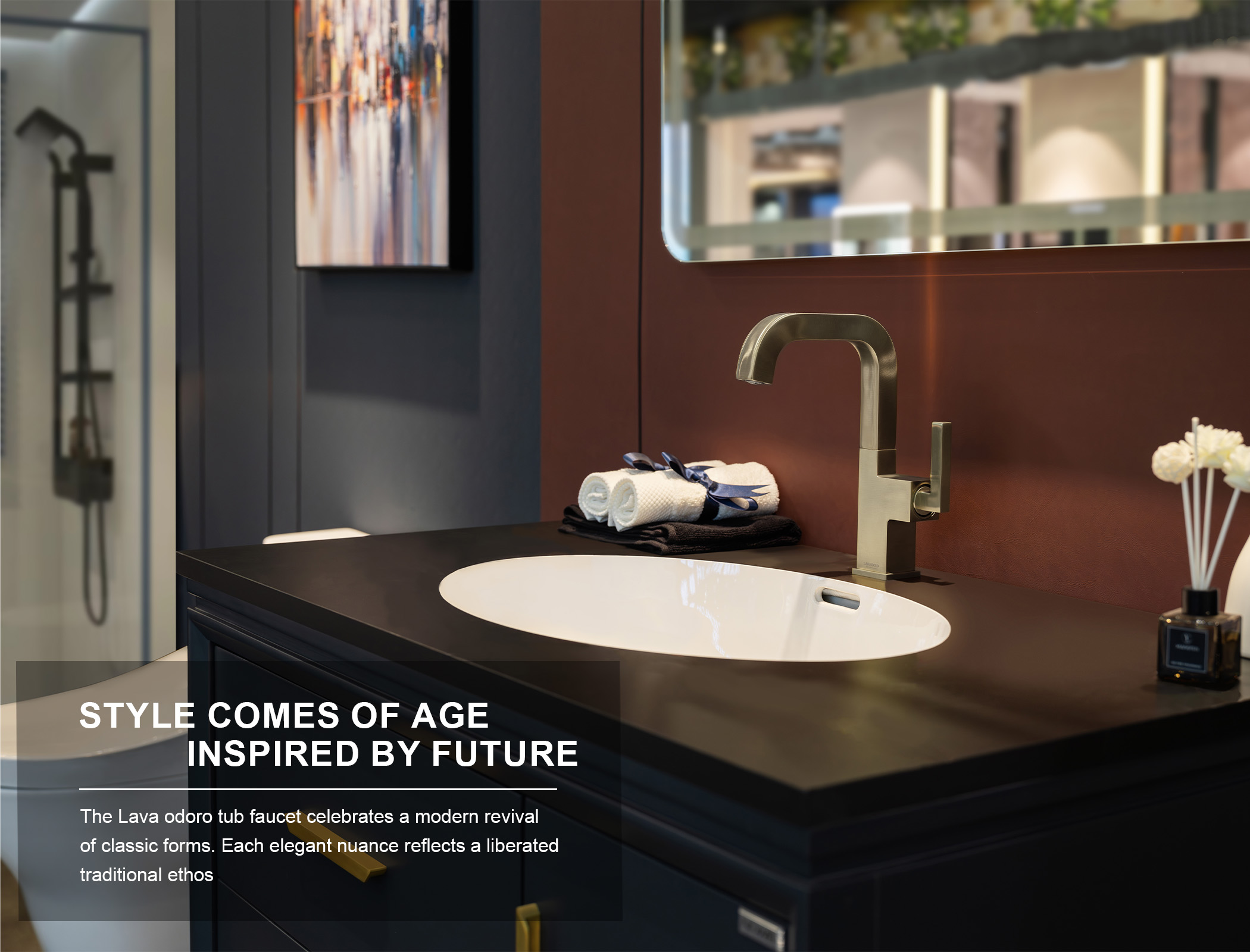 Brass Single Handle Bathroom Faucet with 360° Swivel Spout BF204 - Lava Odoro-LAVA ODORO