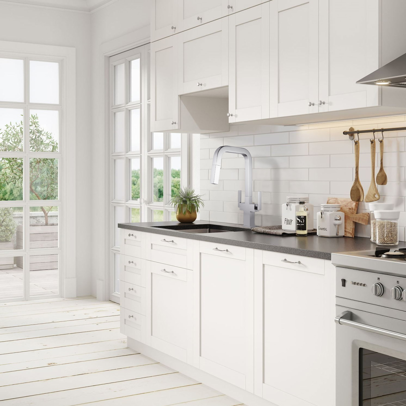 Kitchen Faucet with Pull Down Sprayer KF802 - Lava Odoro -LAVA ODORO