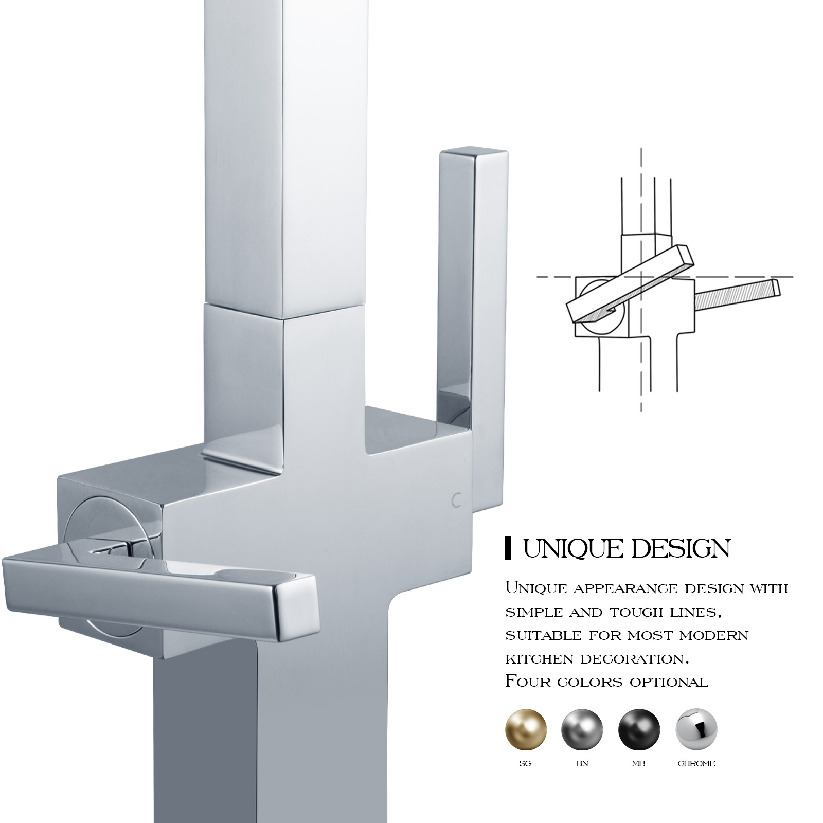 Kitchen Faucet with Pull Down Sprayer KF802 - Lava Odoro -LAVA ODORO