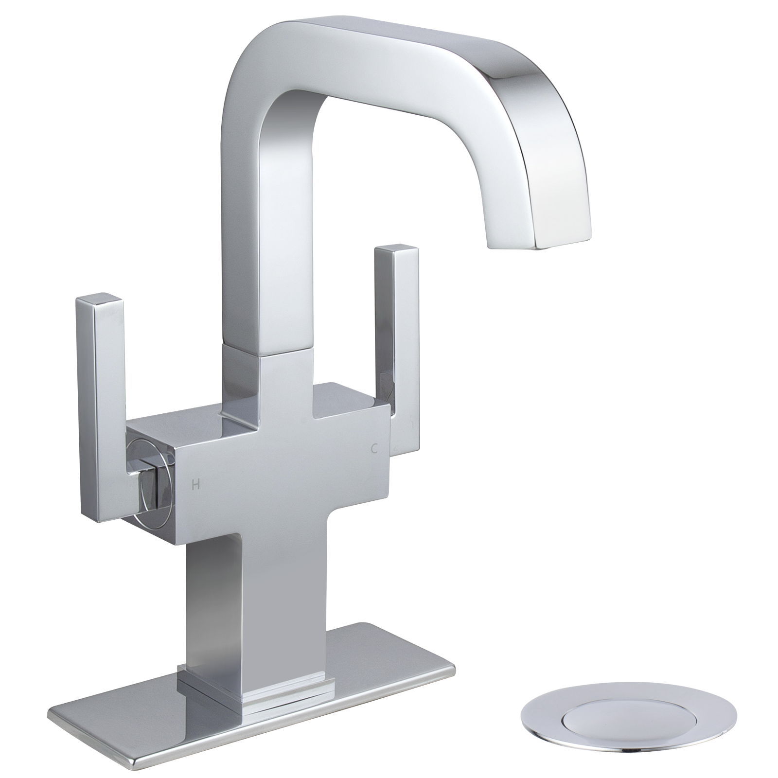 Bathroom Faucet Single Hole Two Handle Bathroom Sink Faucet High Arc Swivel BF705 I Lava Odoro -LAVA ODORO
