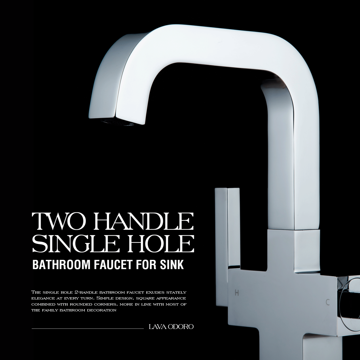 Bathroom Faucet Single Hole Two Handle Bathroom Sink Faucet High Arc Swivel BF705 I Lava Odoro -LAVA ODORO