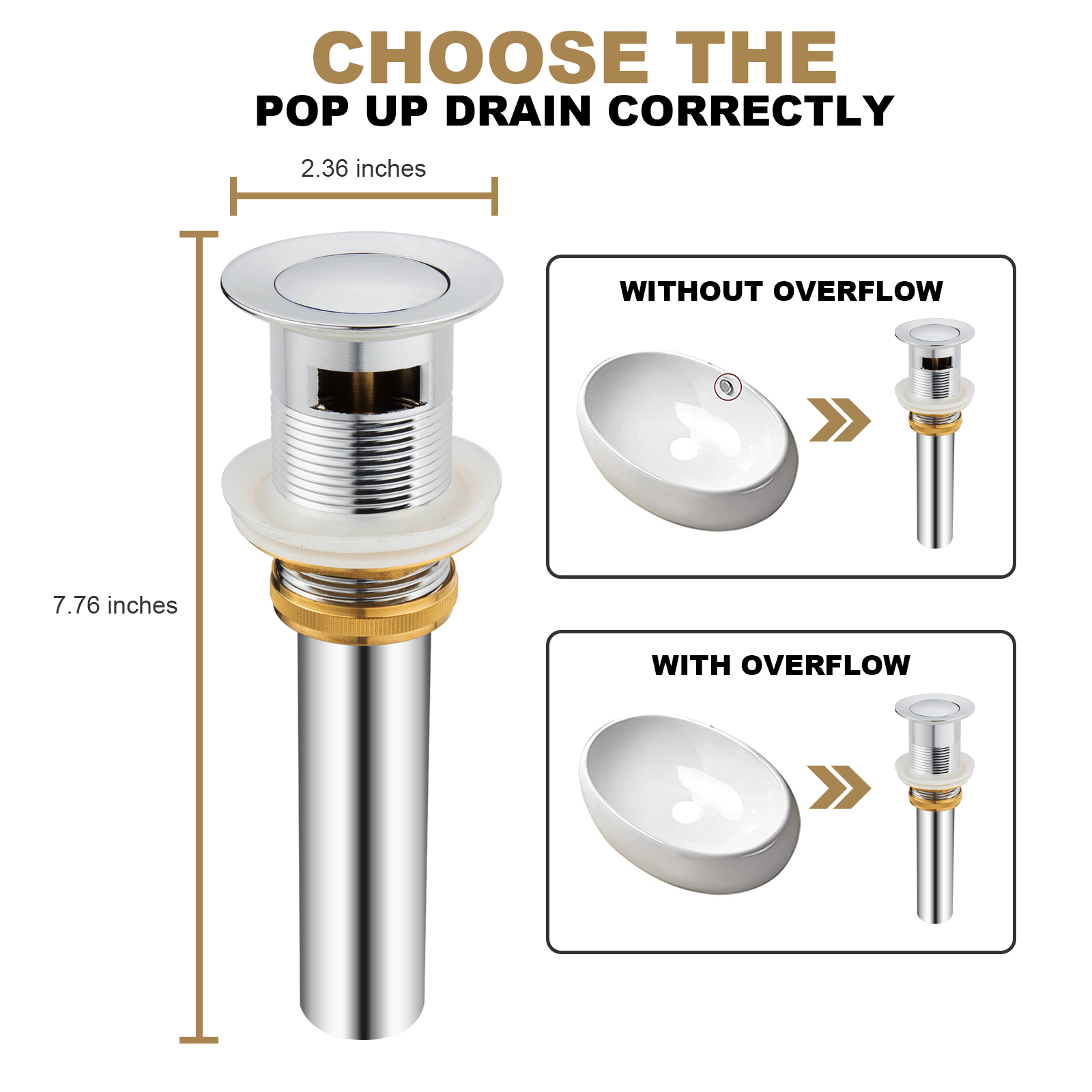 Bathroom Sink Drain with Overflow - Lava Odoro-LAVA ODORO