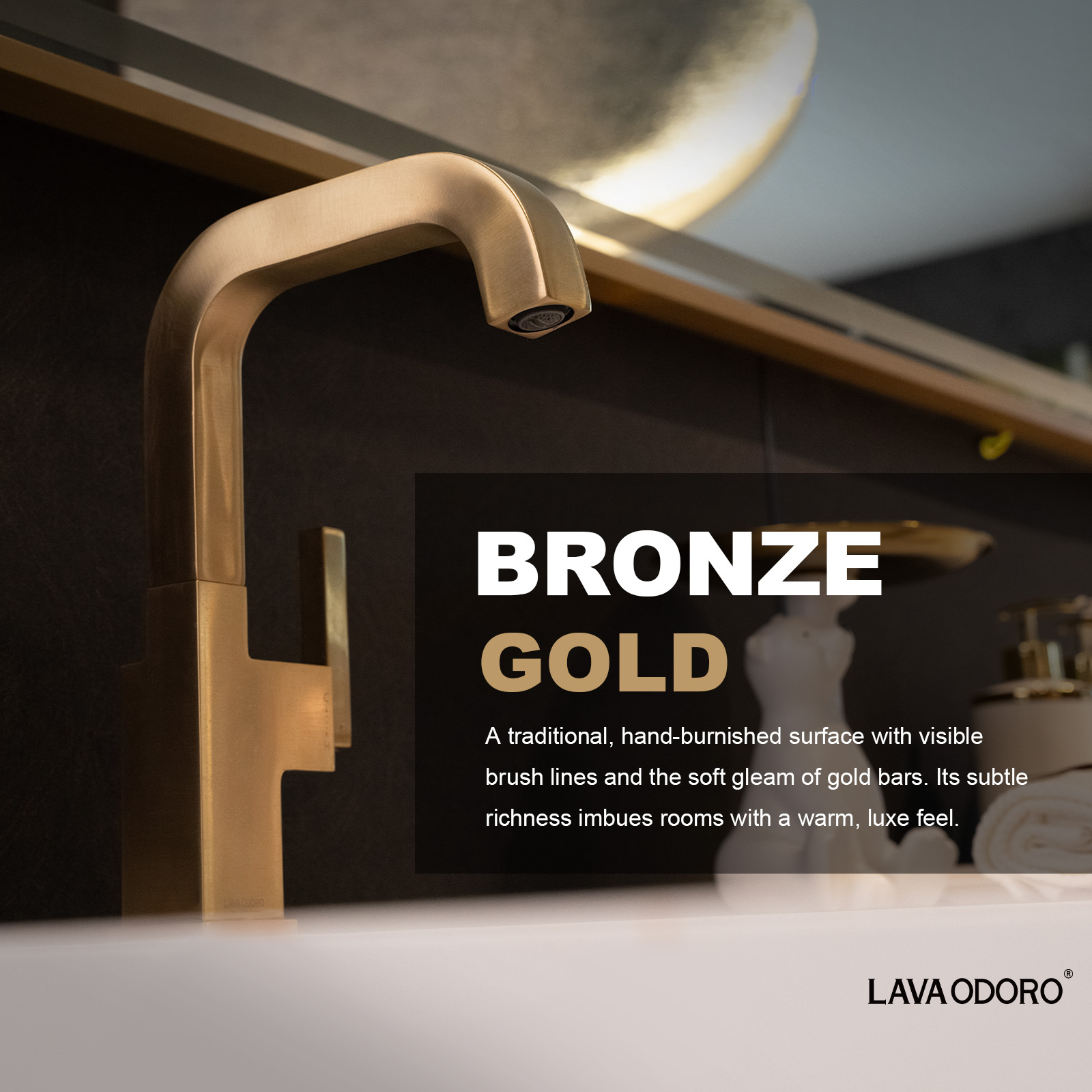 Brass Single Handle Bathroom Faucet with 360° Swivel Spout BF204 - Lava Odoro-LAVA ODORO