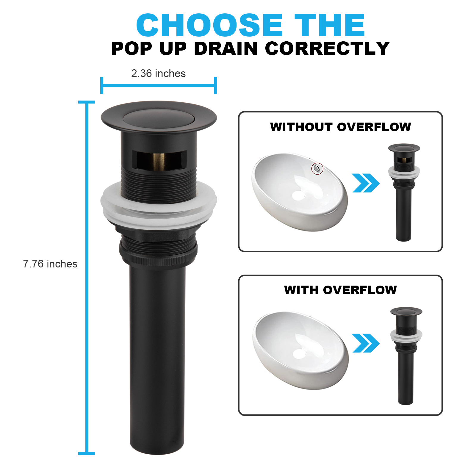 Bathroom Sink Drain with Overflow - Lava Odoro-LAVA ODORO