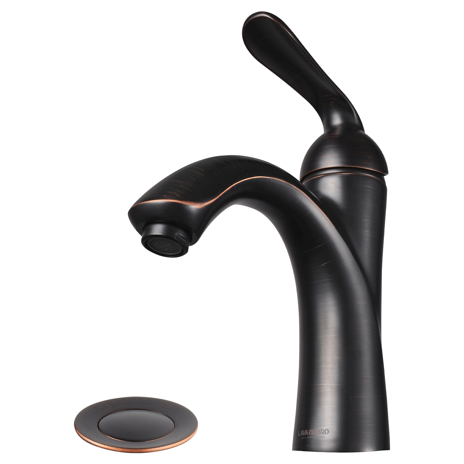 Single Hole Bathroom Faucet with Drain Assembly and Deck Plate, BF290 | Lava Odoro-LAVA ODORO