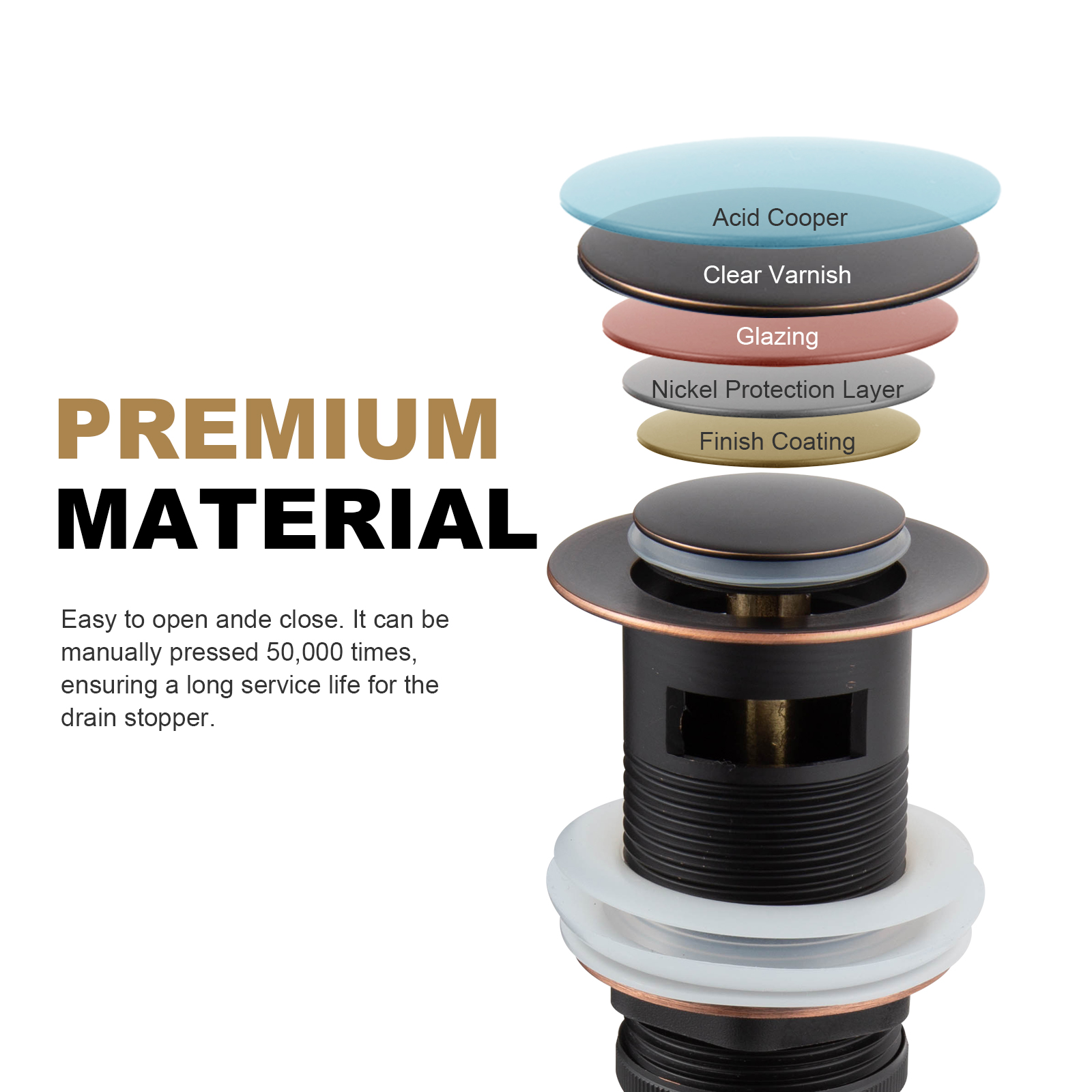 Bathroom Sink Drain with Overflow - Lava Odoro-LAVA ODORO