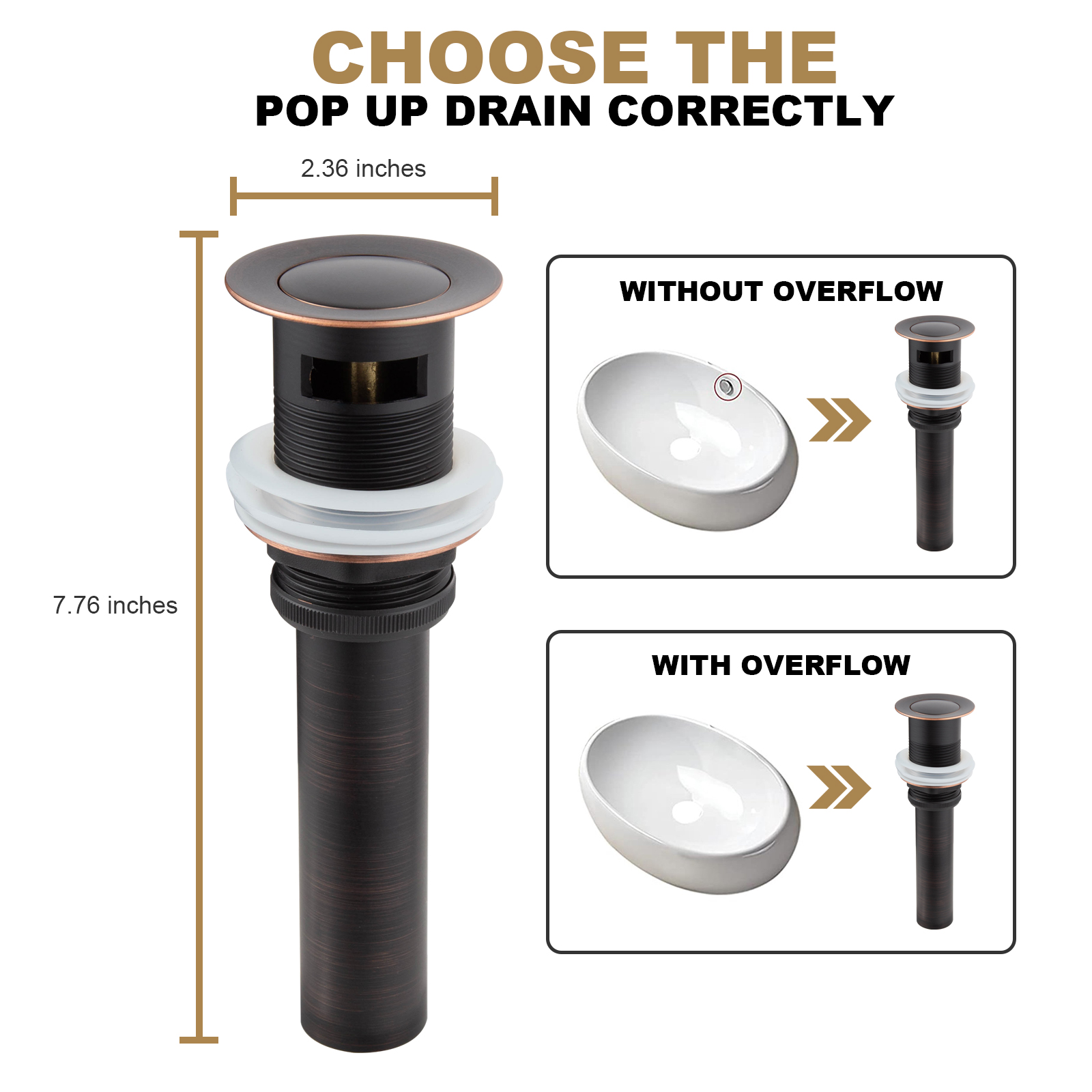 Bathroom Sink Drain with Overflow - Lava Odoro-LAVA ODORO