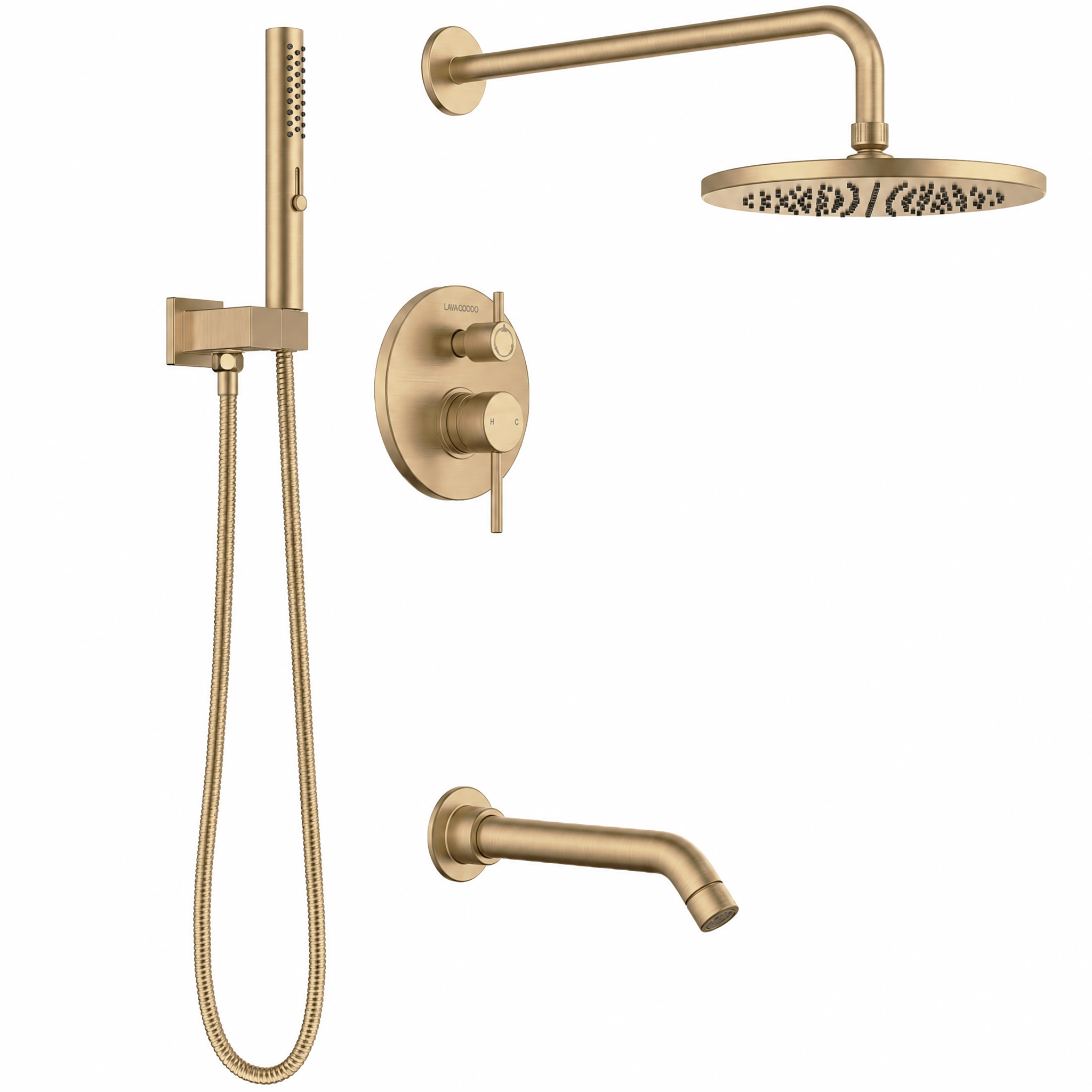 3-Setting Round Rain Shower Faucet Set, SF104-T