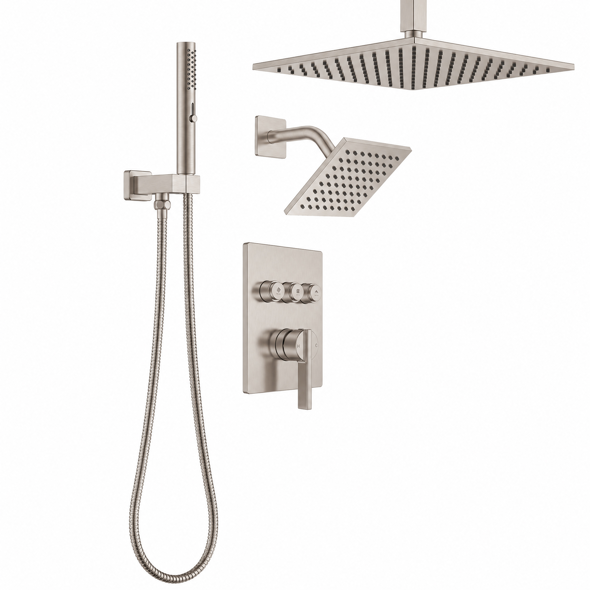 3-Function Push Diverter Shower Faucet, SF105