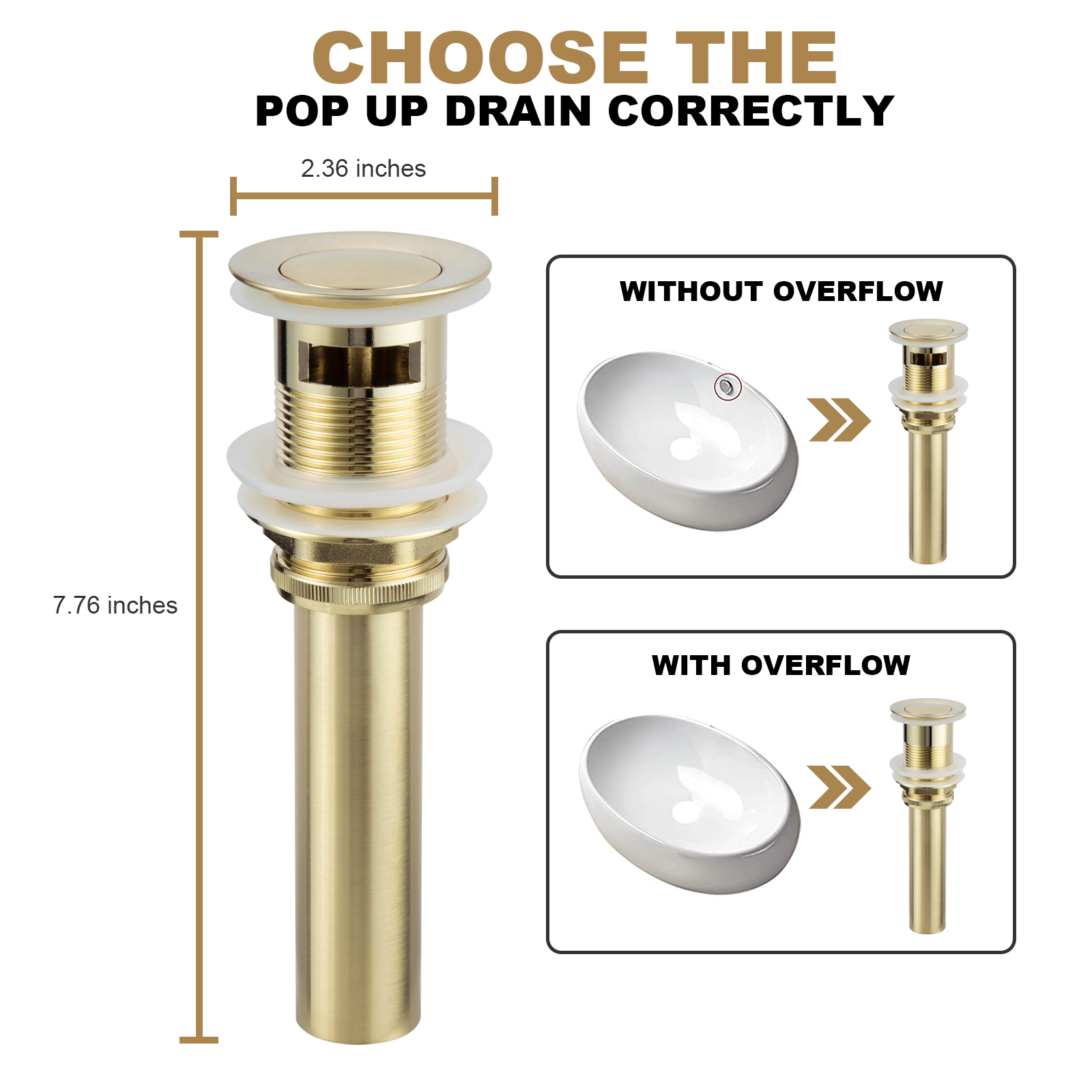 Bathroom Sink Drain with Overflow - Lava Odoro-LAVA ODORO