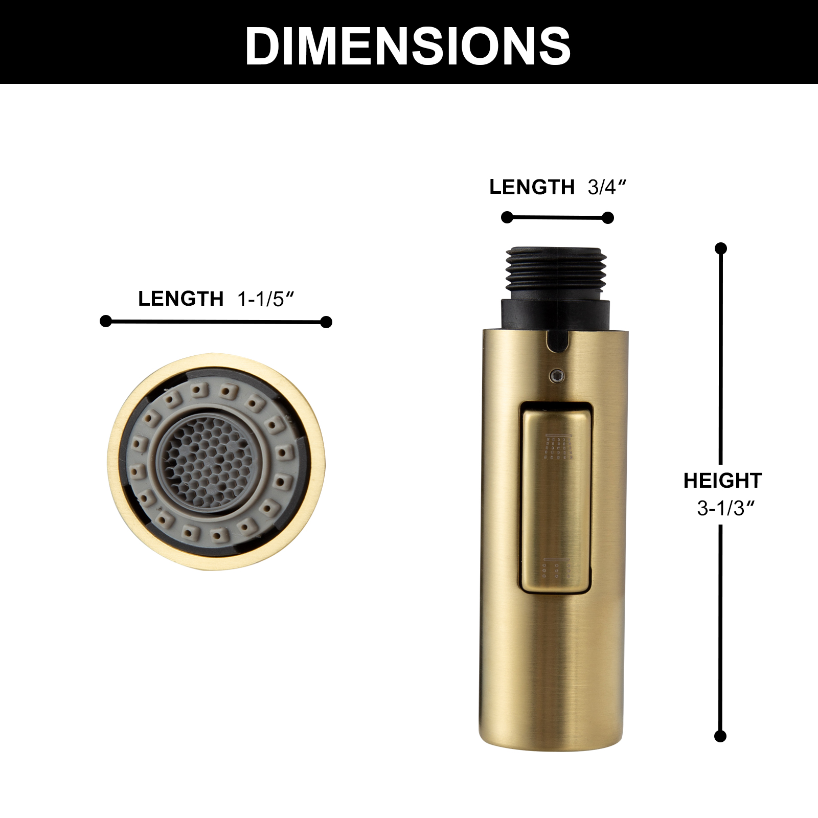 Kitchen Faucet Sprayer Head Replacement, Metal, - Lava Odoro-LAVA ODORO