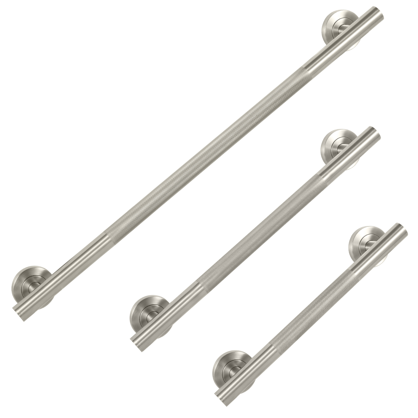 Anti-Slip Knurling Shower Grab Bars,3 Pack 36" 24" 18"