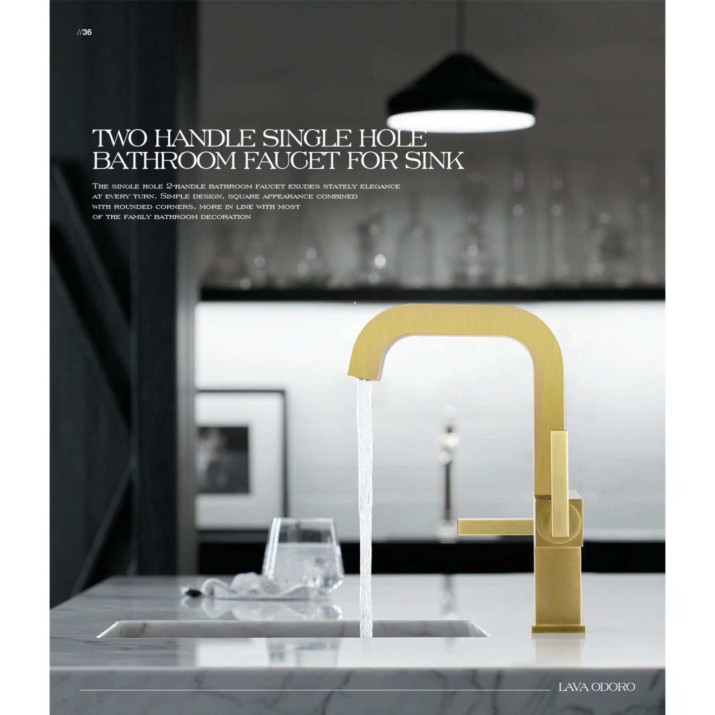 Bathroom Faucet Single Hole Two Handle Bathroom Sink Faucet High Arc Swivel BF705 I Lava Odoro -LAVA ODORO