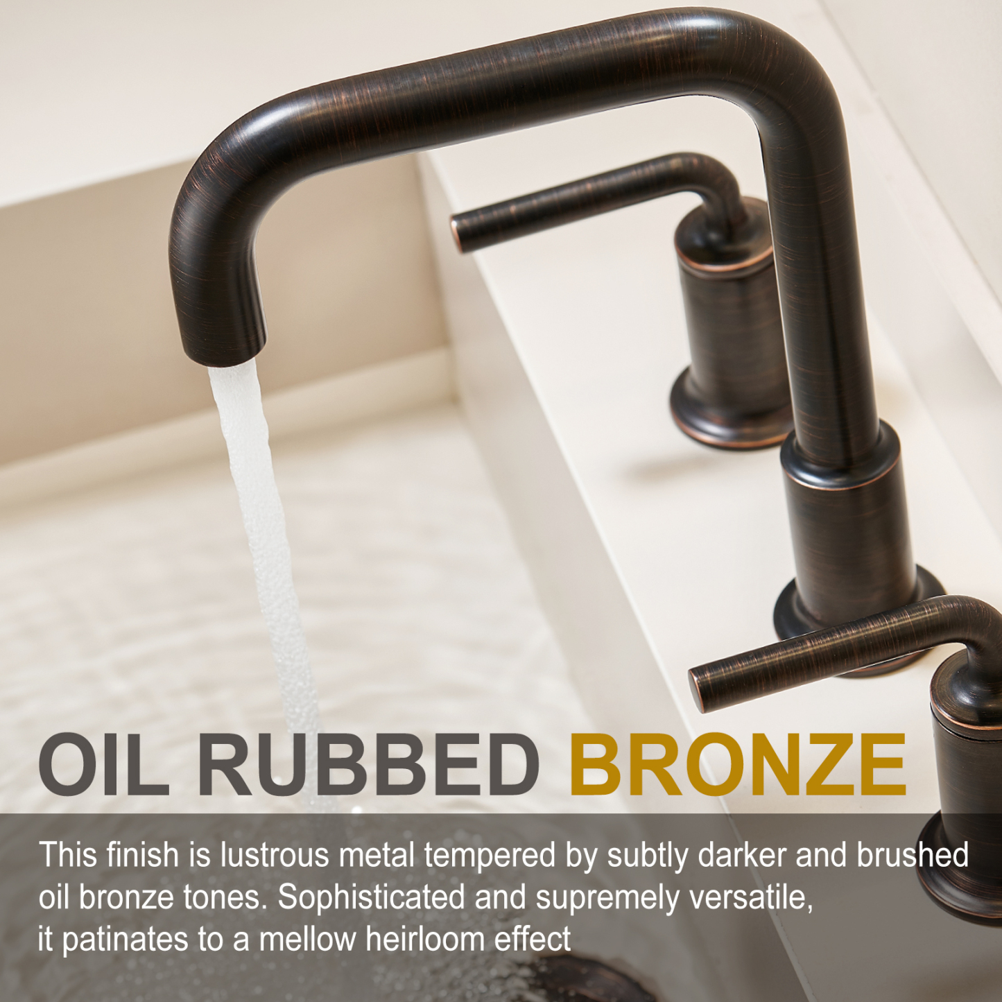 3 Hole Bathroom Faucet with Drain Assembly, Oil Rubbed Bronze, BF503, Lava Odoro