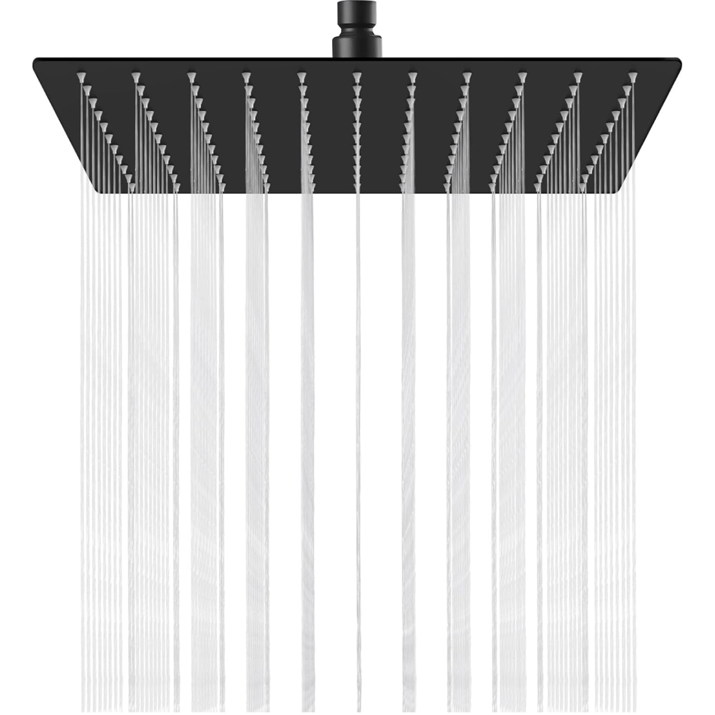 10 Inch Square Rain Shower Head, Metal Shower Head, Matte Black, SF103-MB-S
