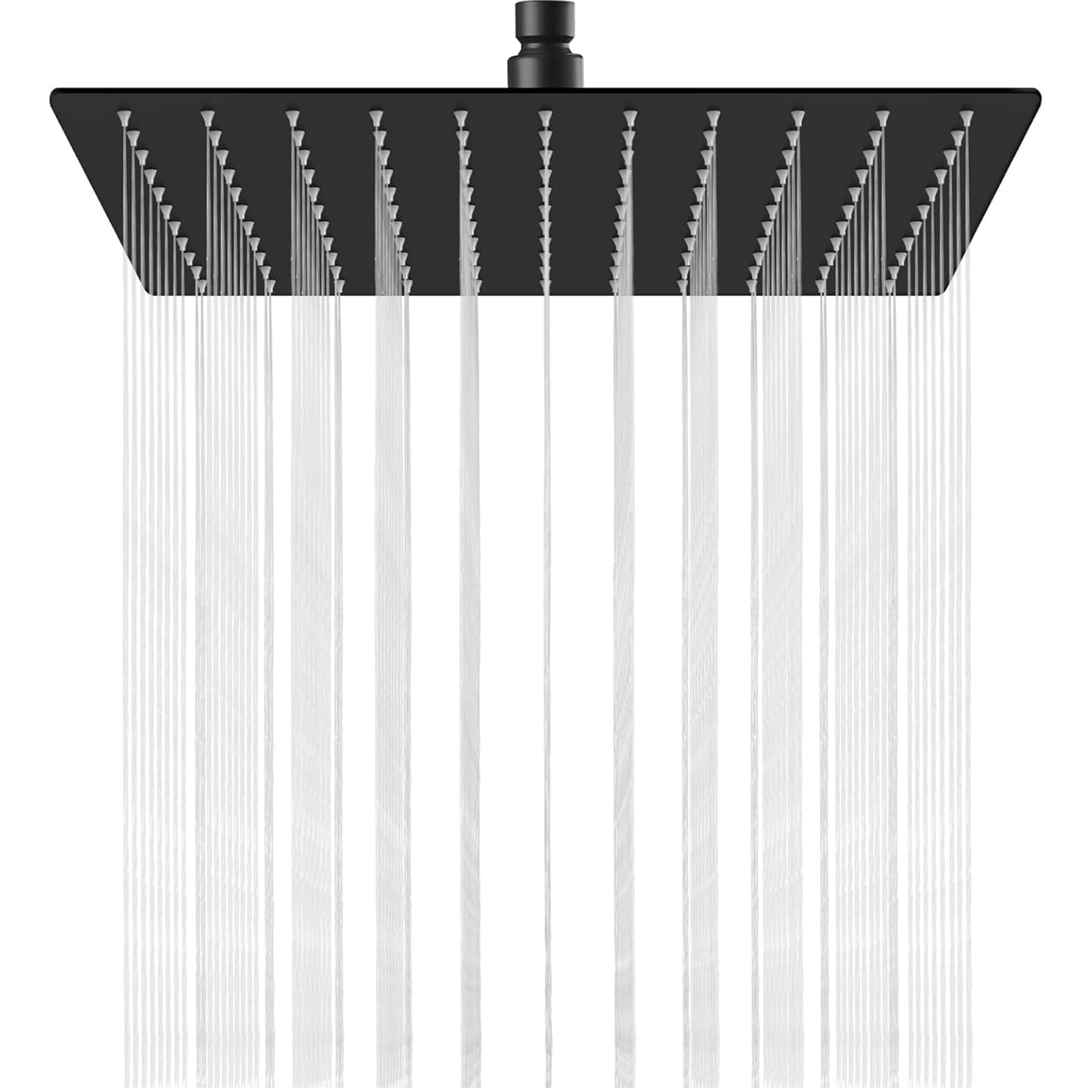 10 Inch Square Rain Shower Head, Metal Shower Head, Matte Black, SF103-MB-S