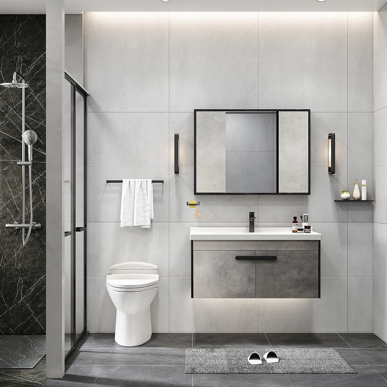 Square Double Towel Hook - Lava Odoro-LAVA ODORO