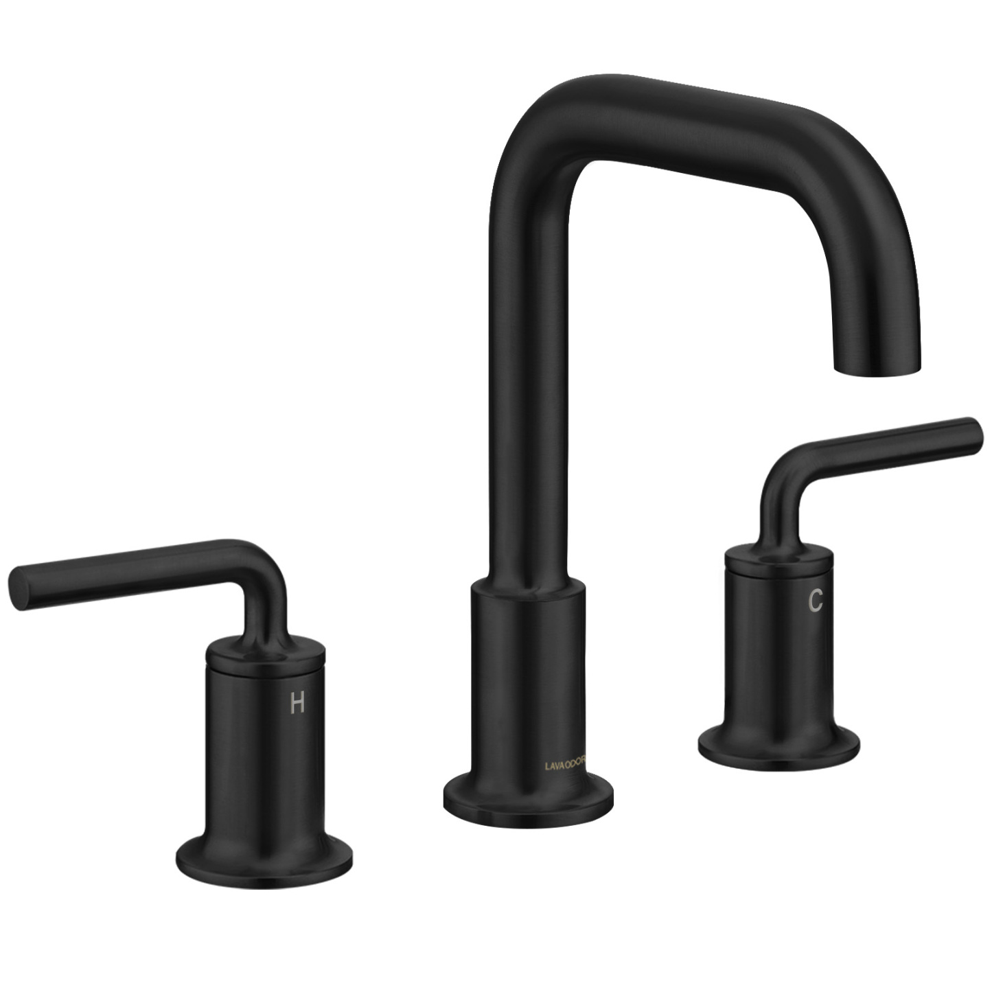 3 Hole Bathroom Faucet with Drain Assembly, Matte Black, BF503, Lava Odoro