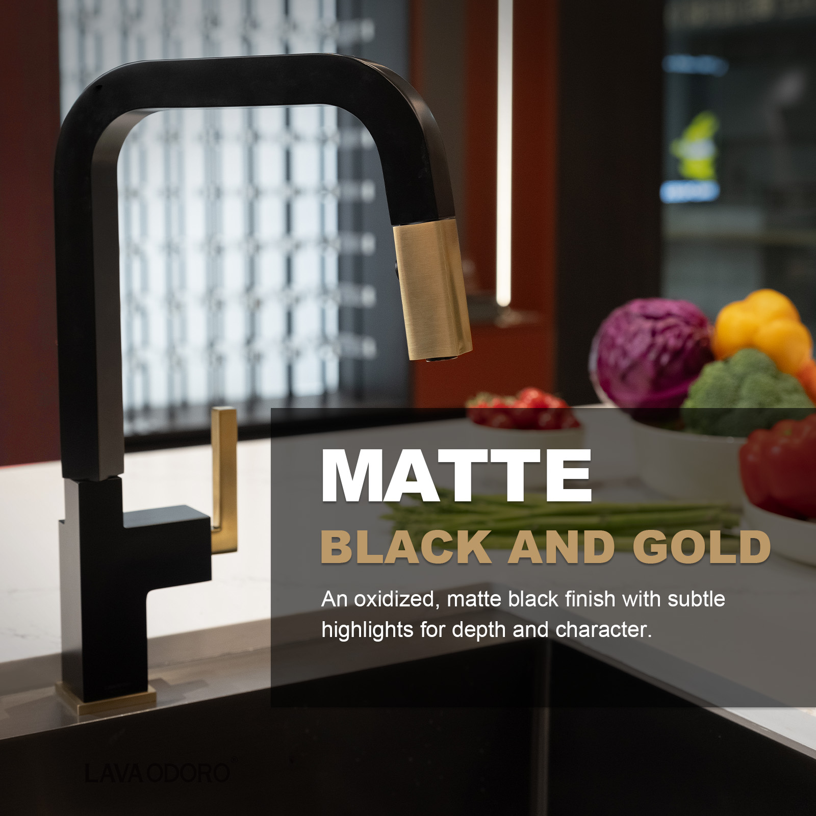 Magnetic Pull Down Kitchen Faucet, KF182 - LAVA ODORO