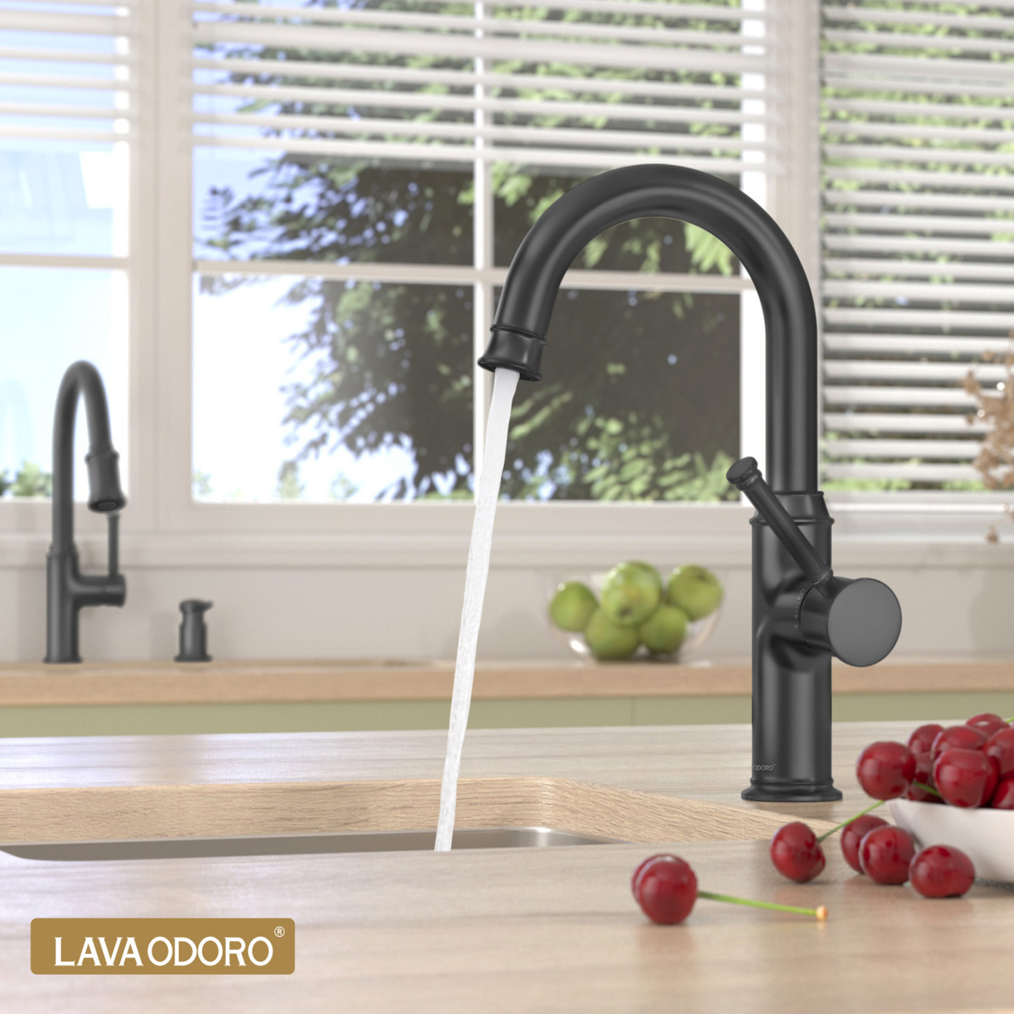 Kitchen Bar Faucet, Matte Black, KBF201, Lava Odoro