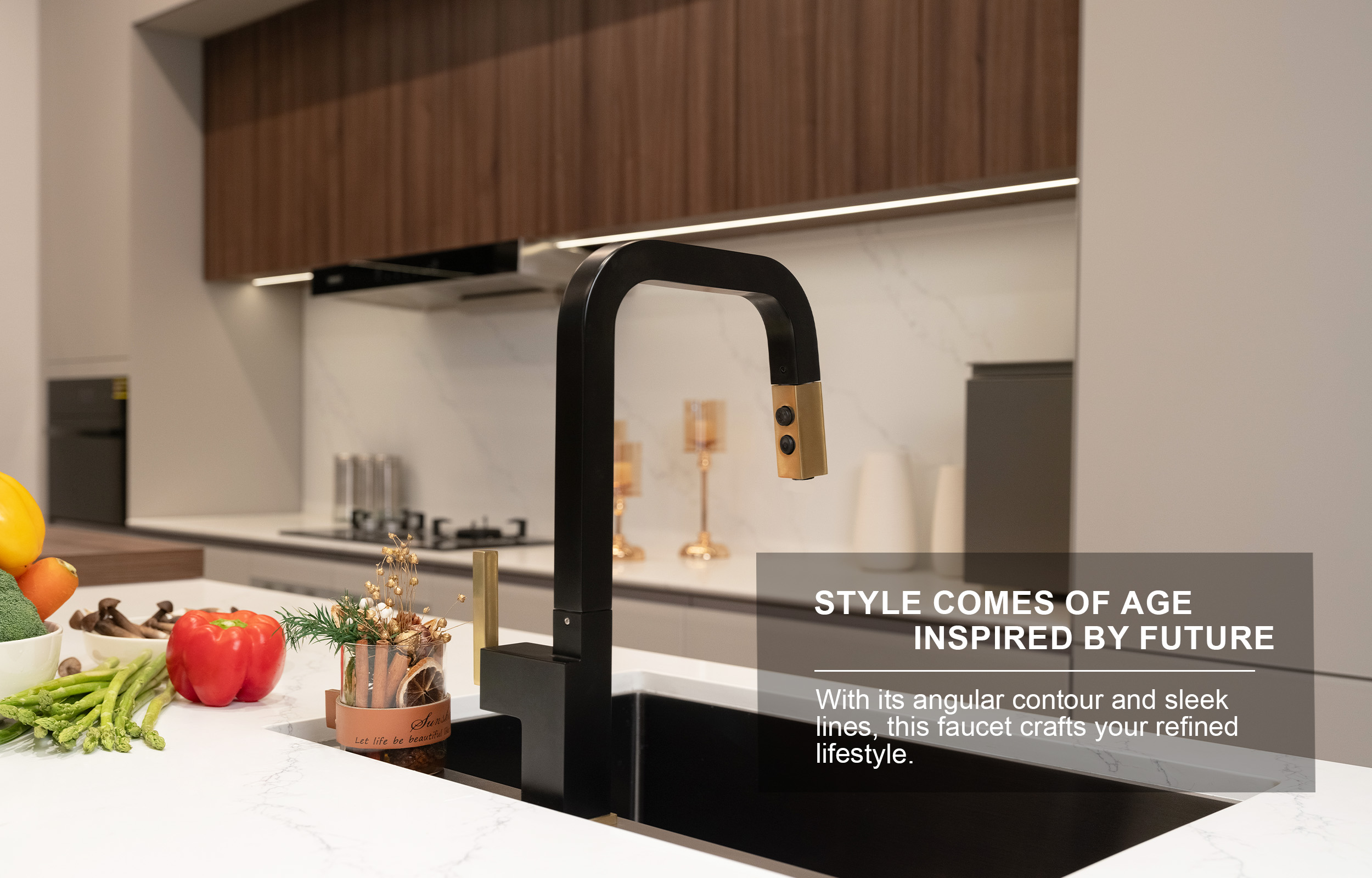 Magnetic Pull Down Kitchen Faucet, KF182 - LAVA ODORO