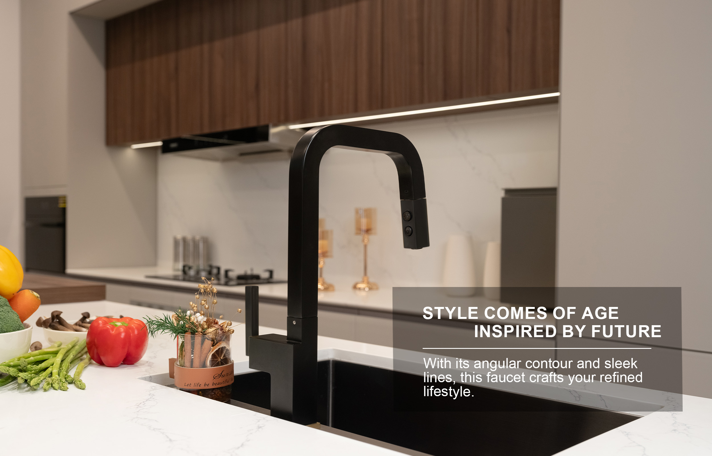 Magnetic Pull Down Kitchen Faucet, KF182 - LAVA ODORO