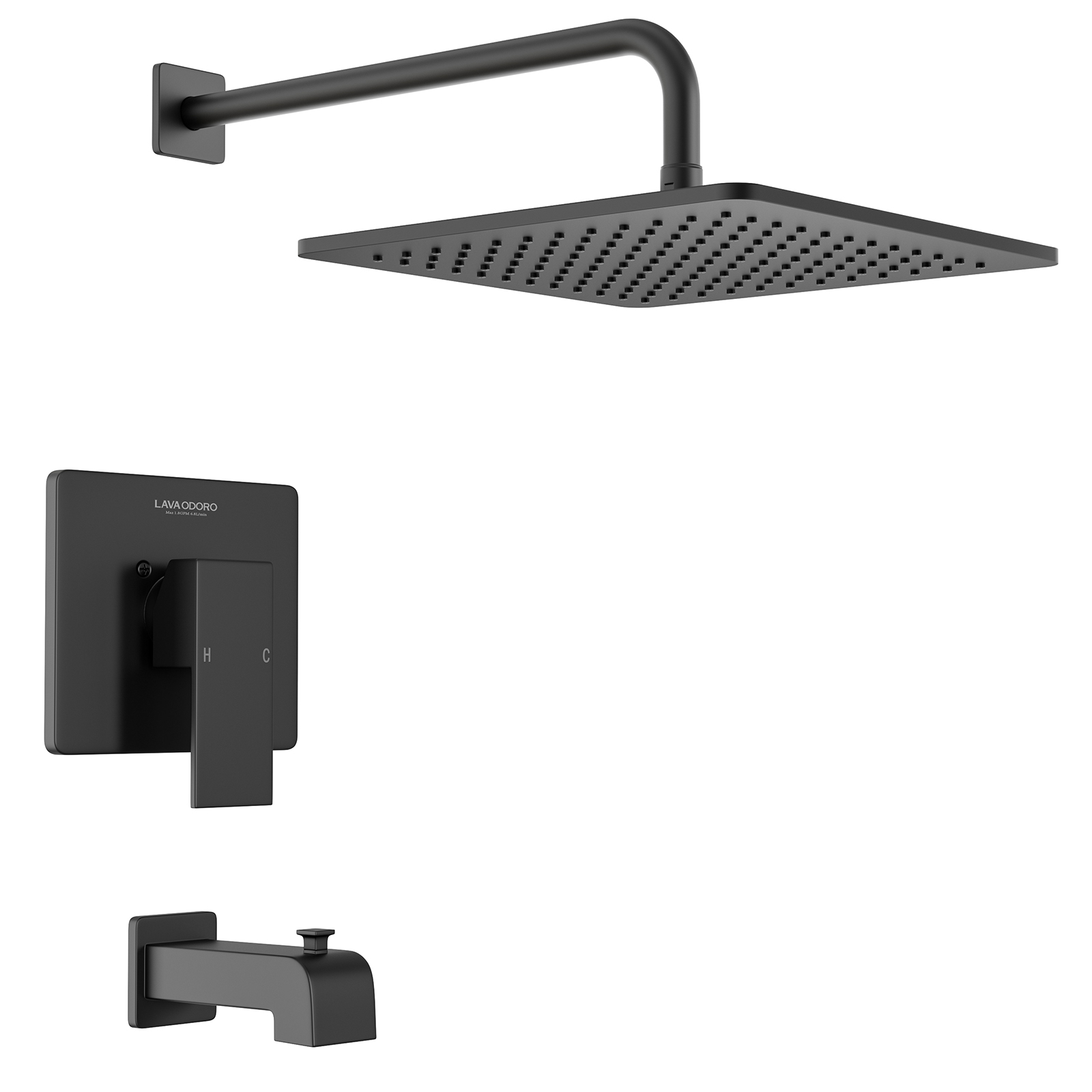 12-inch Square Bathtub and Shower Faucet Set SF106