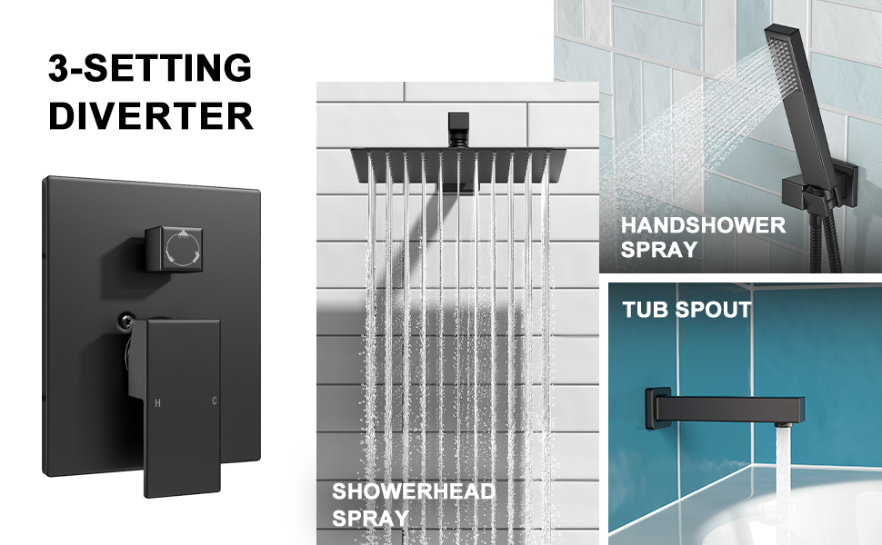 black modern shower faucets set shower system shower faucet with valve shower trim kit lava odoro