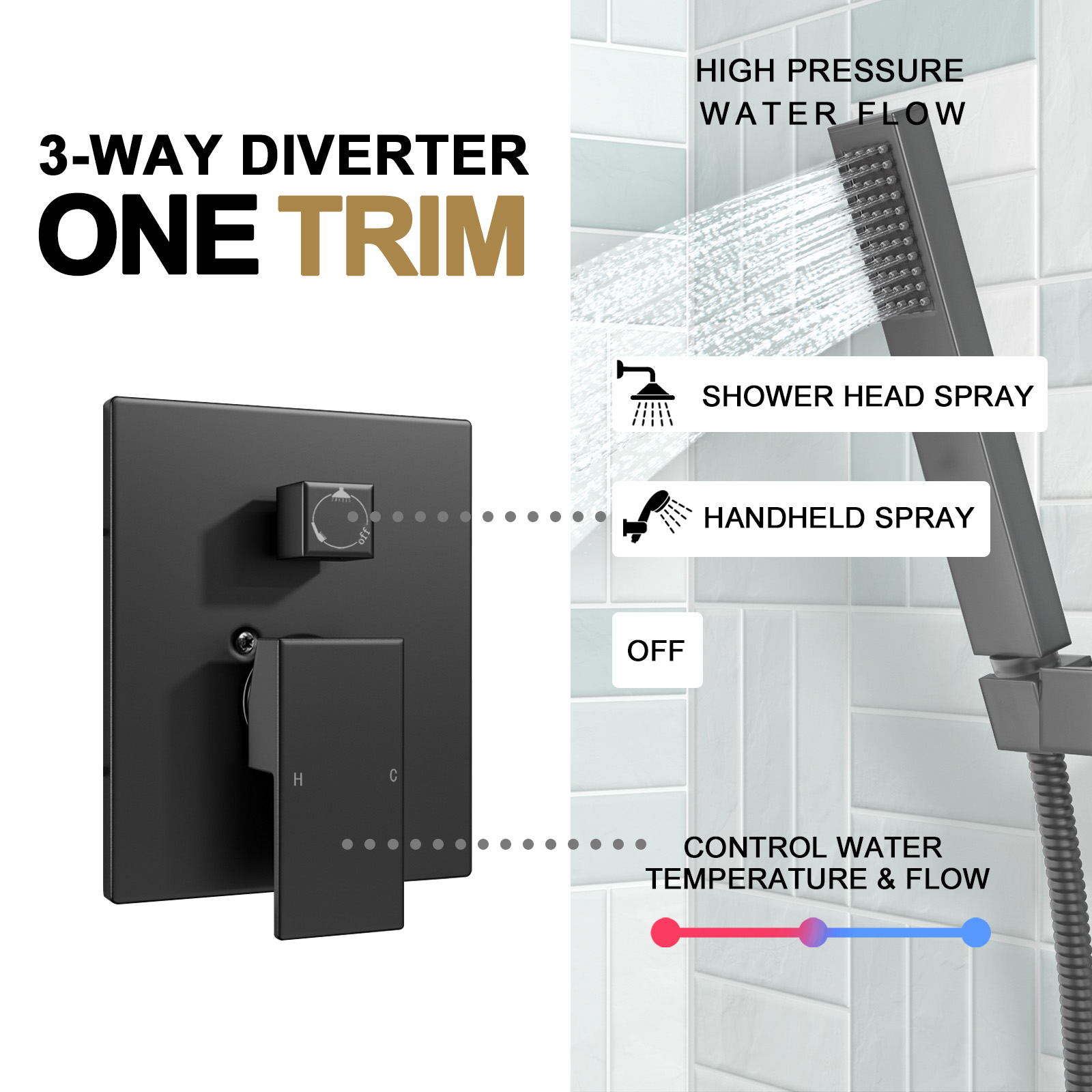 black modern shower faucets set shower system shower faucet with valve shower trim kit lava odoro