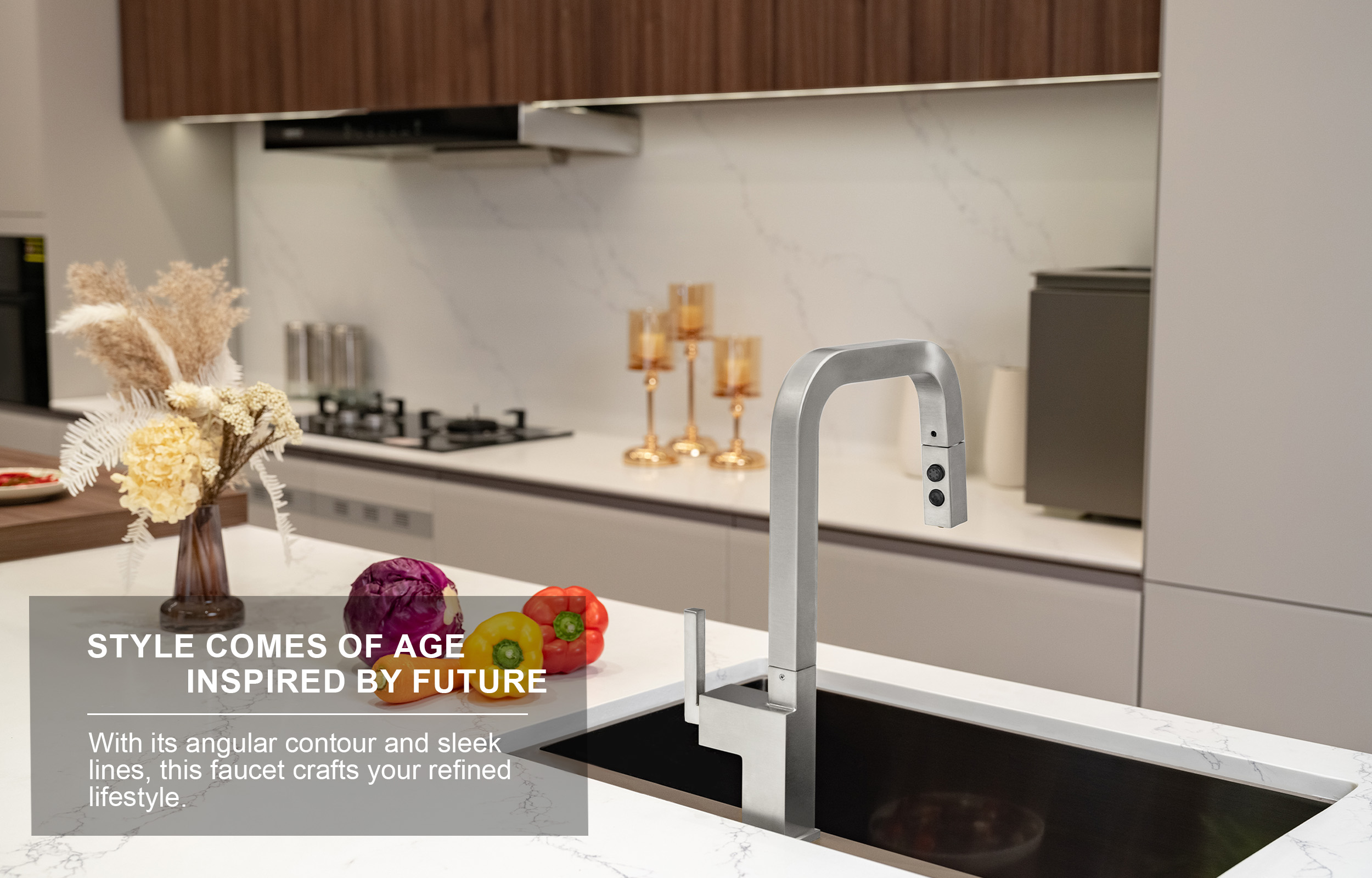 Magnetic Pull Down Kitchen Faucet, KF182 - LAVA ODORO