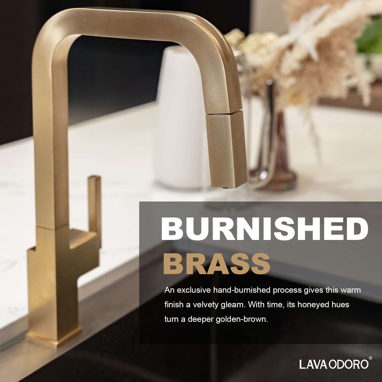 Magnetic Pull Down Kitchen Faucet, KF182 - LAVA ODORO