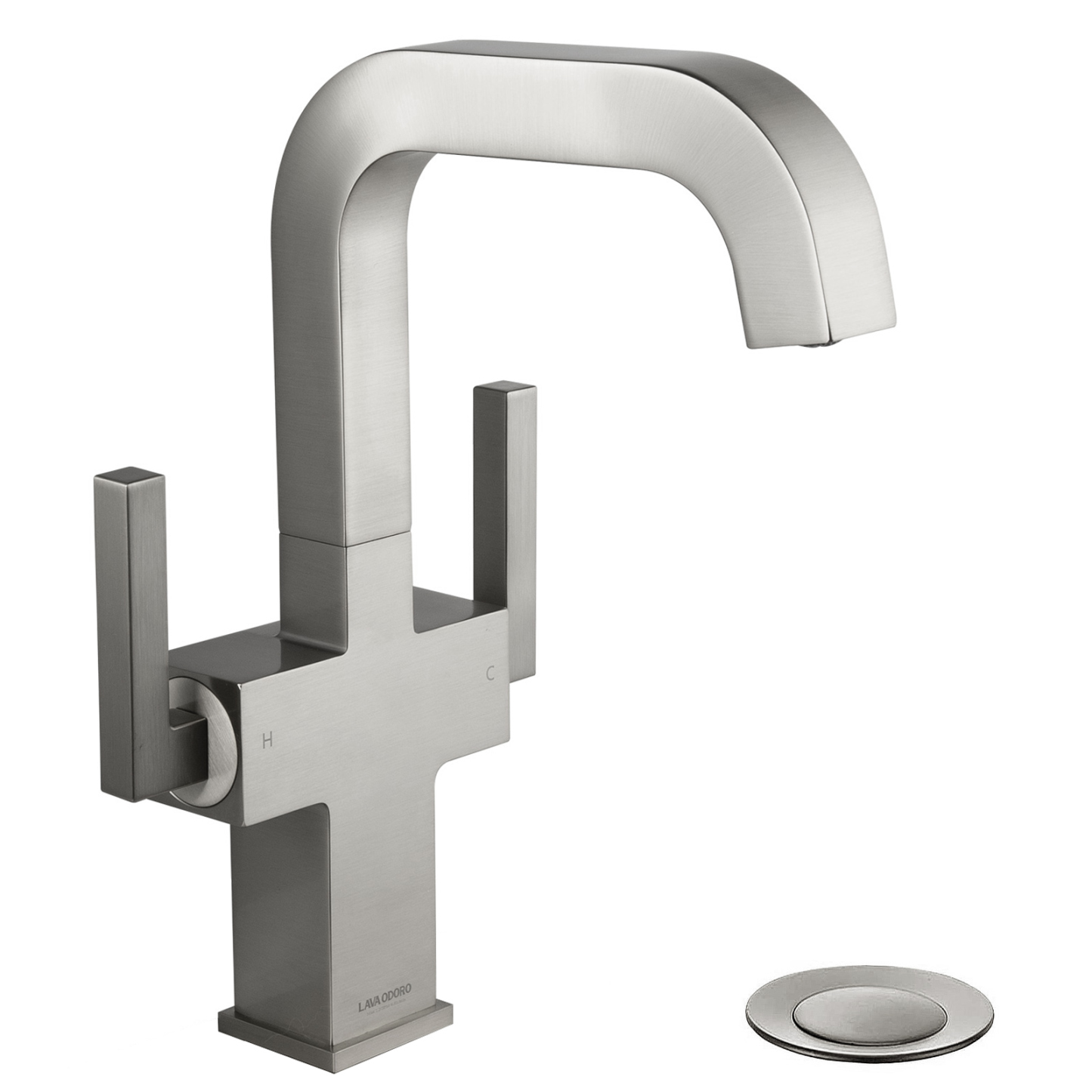 Bathroom Faucet Single Hole Two Handle Bathroom Sink Faucet High Arc Swivel BF705 I Lava Odoro -LAVA ODORO