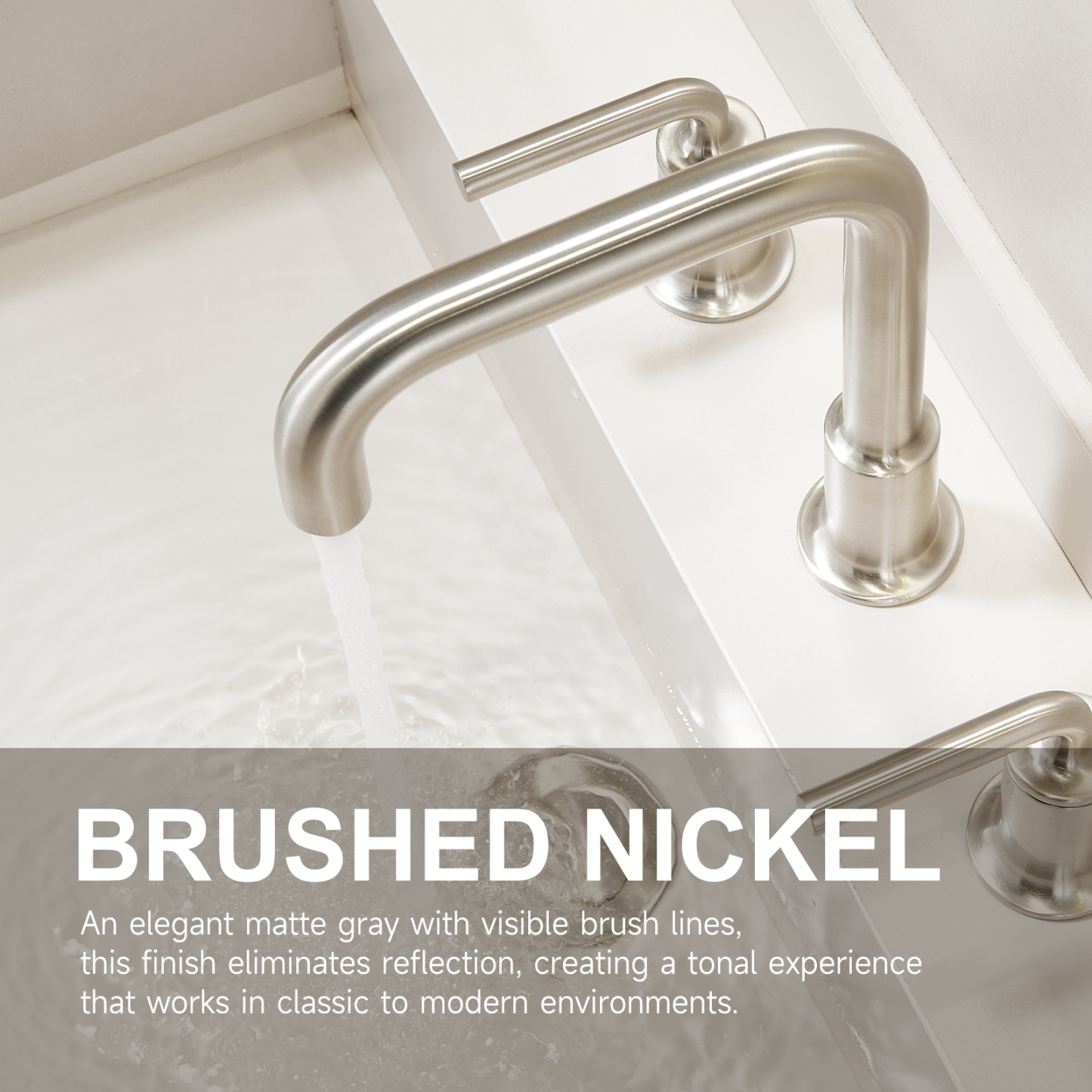3 Hole Bathroom Faucet with Drain Assembly, Brushed Nickel, BF503, Lava Odoro