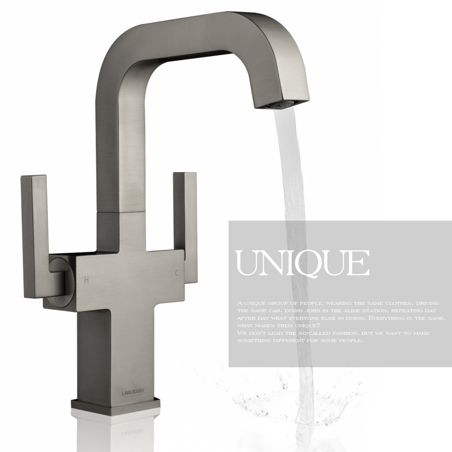 Bathroom Faucet Single Hole Two Handle Bathroom Sink Faucet High Arc Swivel BF705 I Lava Odoro -LAVA ODORO