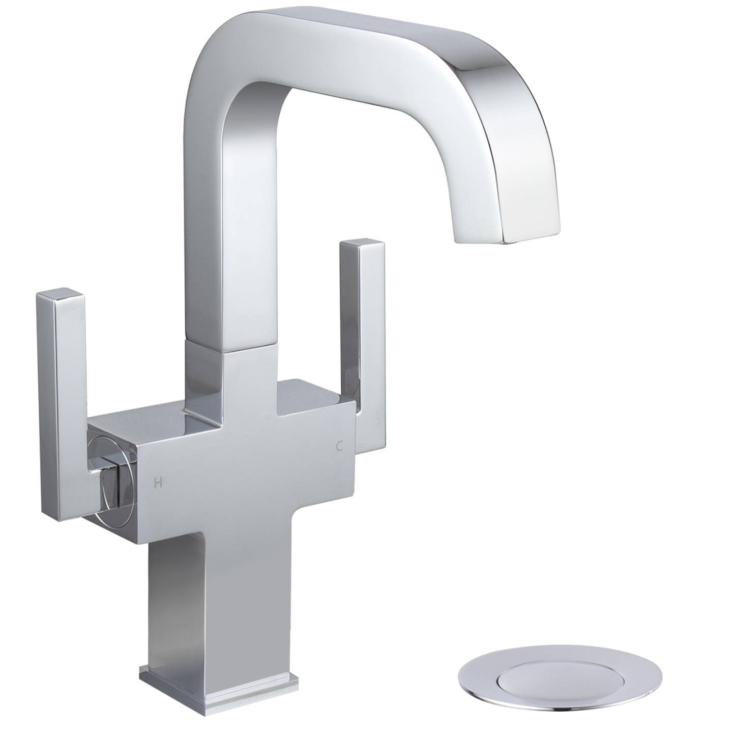 Bathroom Faucet Single Hole Two Handle Bathroom Sink Faucet High Arc Swivel BF705 I Lava Odoro -LAVA ODORO
