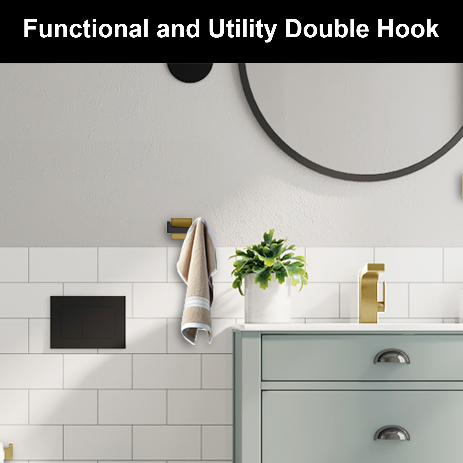 Square Double Towel Hook - Lava Odoro-LAVA ODORO