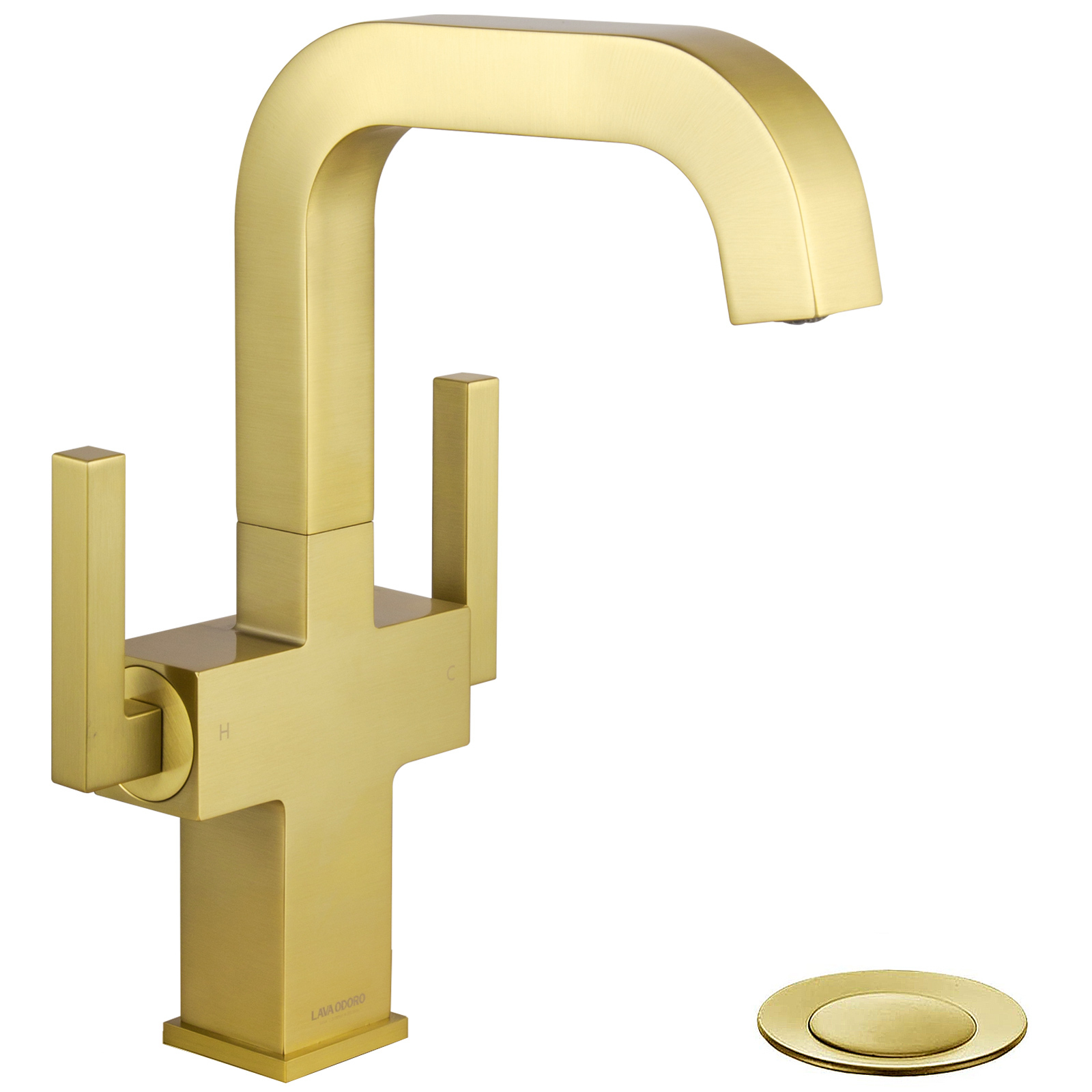 Bathroom Faucet Single Hole Two Handle Bathroom Sink Faucet High Arc Swivel BF705 I Lava Odoro -LAVA ODORO