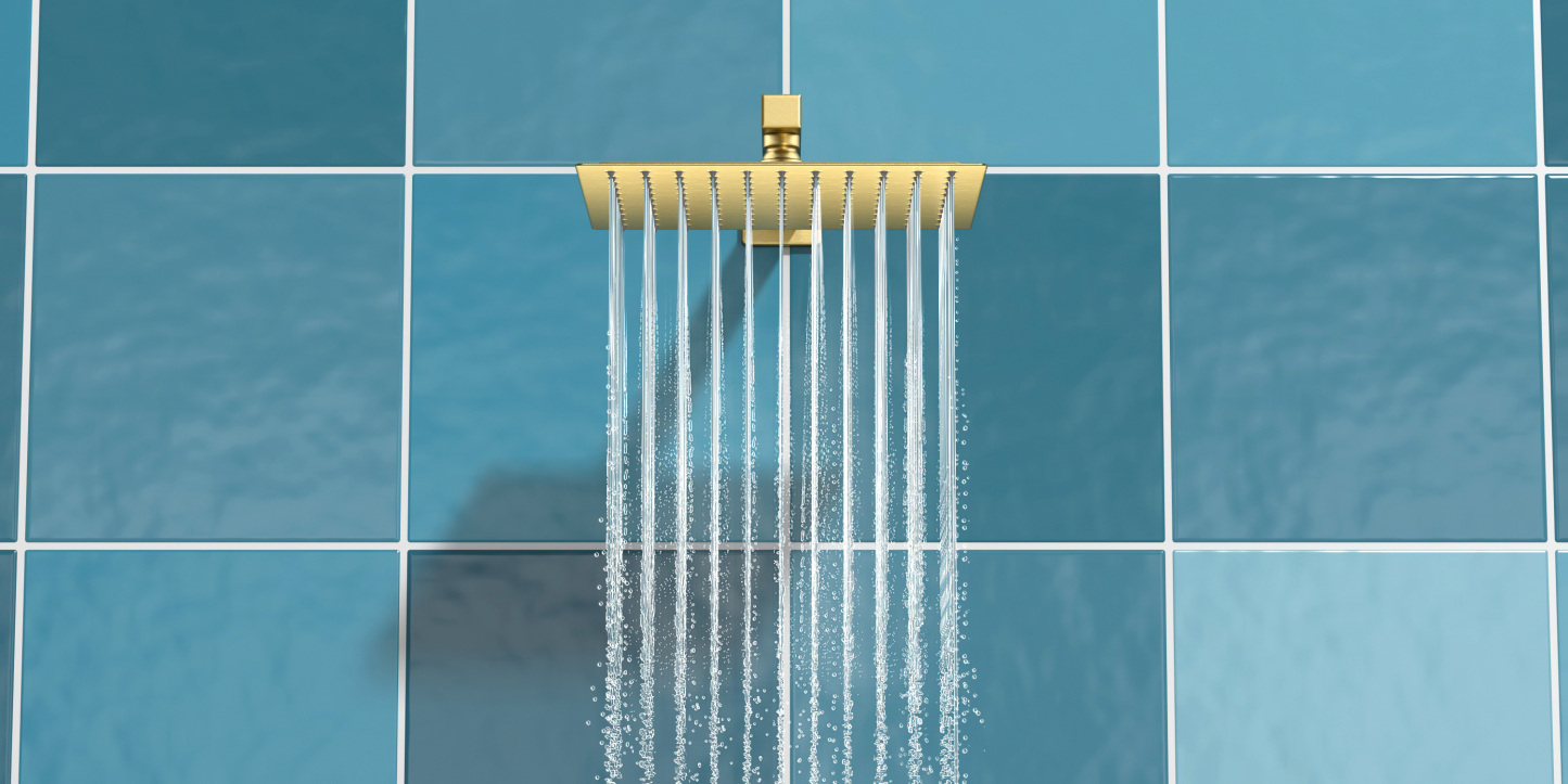 10 Inch Square Rain Shower Head, Metal Shower Head, Brushed Gold, SF103-SG-S, Lava Odoro