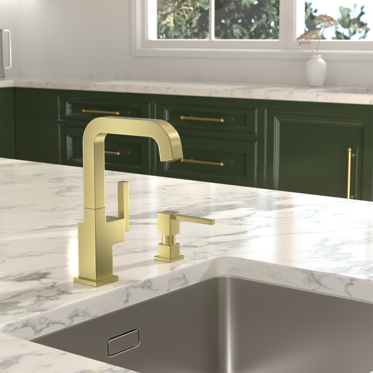 Soap Dispenser for Kitchen Sink, Brushed Gold, KSD-182, Lava Odoro