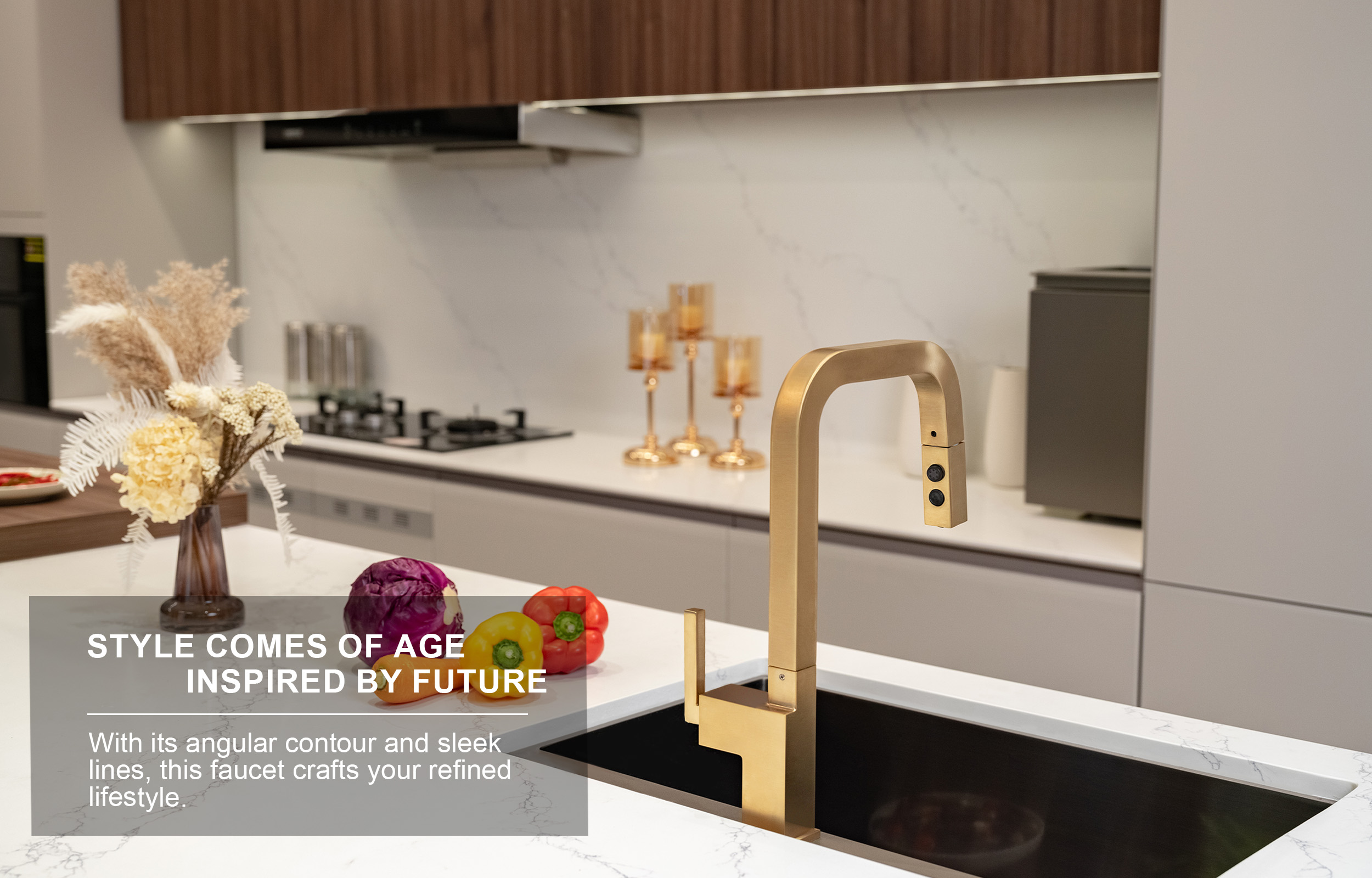 Magnetic Pull Down Kitchen Faucet, KF182 - LAVA ODORO
