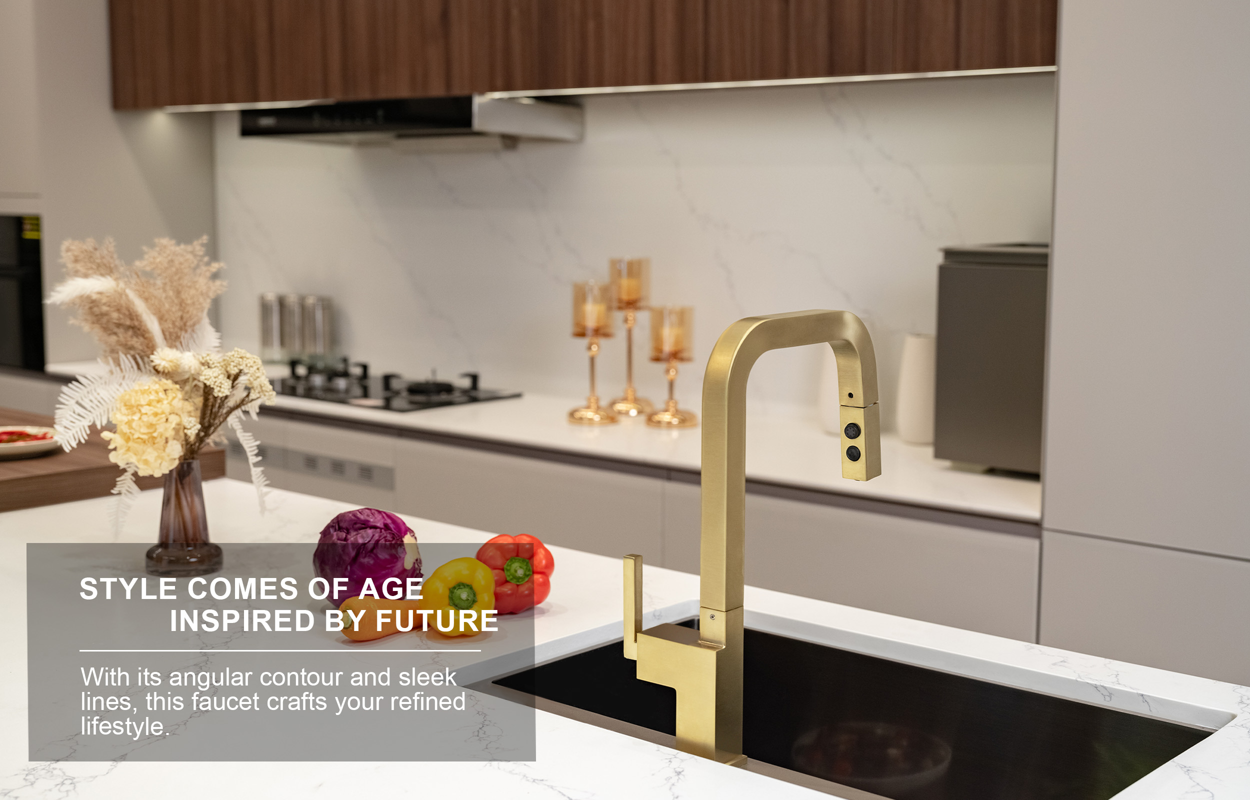 Magnetic Pull Down Kitchen Faucet, KF182 - LAVA ODORO