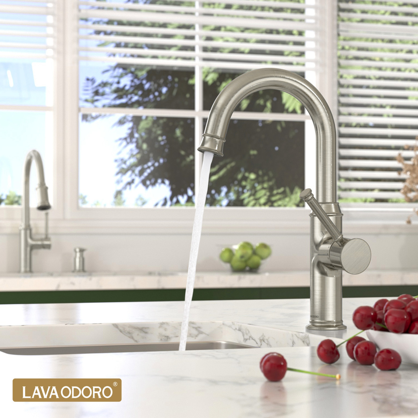 Kitchen Bar Faucet, Brushed Nickel, KBF201, Lava Odoro